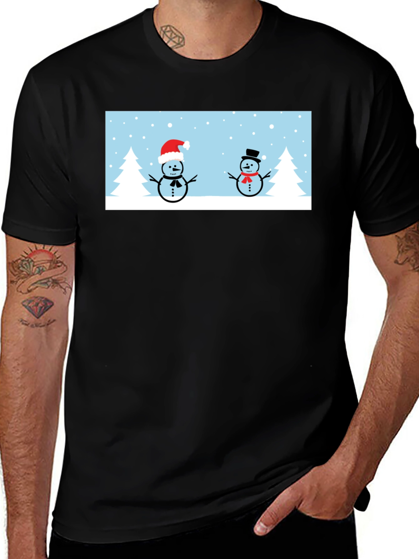Snowmen Graphic Tee - Winter Holiday T-Shirt
