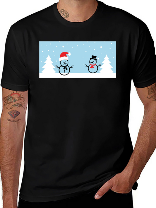 Snowmen Graphic Tee - Winter Holiday T-Shirt