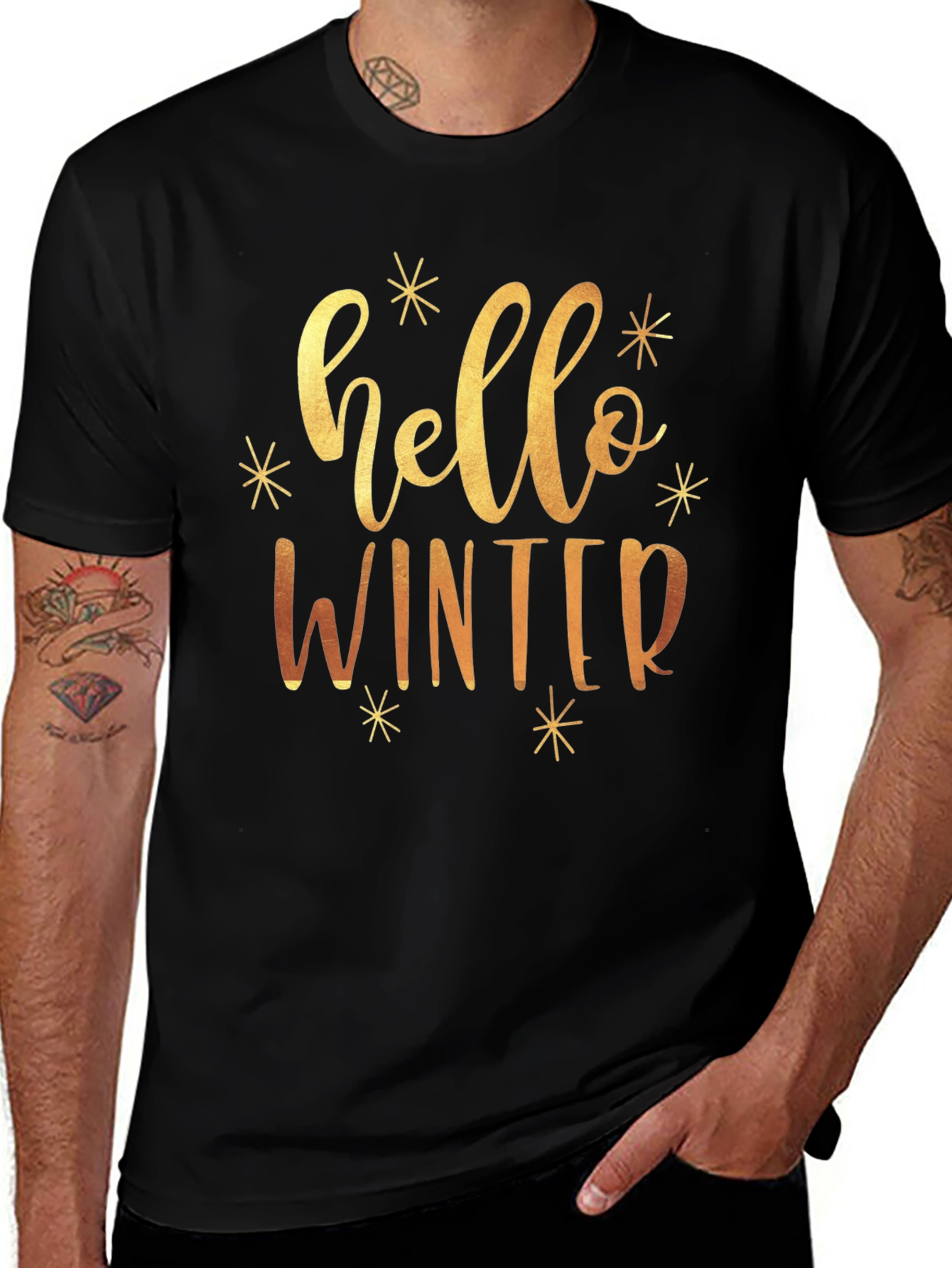 Hello Winter Graphic Tee - Stylish Holiday Shirt