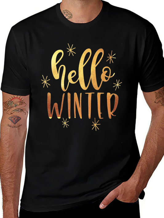 Hello Winter Graphic Tee - Stylish Holiday Shirt
