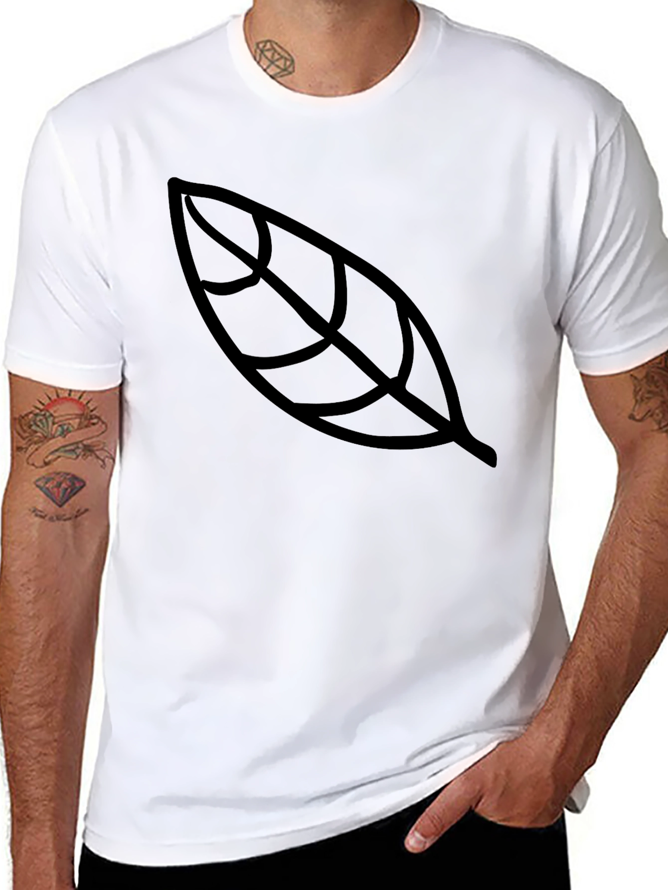 Leaf Graphic Black T-Shirt - Unisex