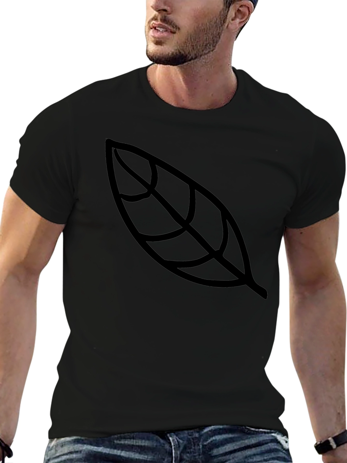 Leaf Graphic Black T-Shirt - Unisex