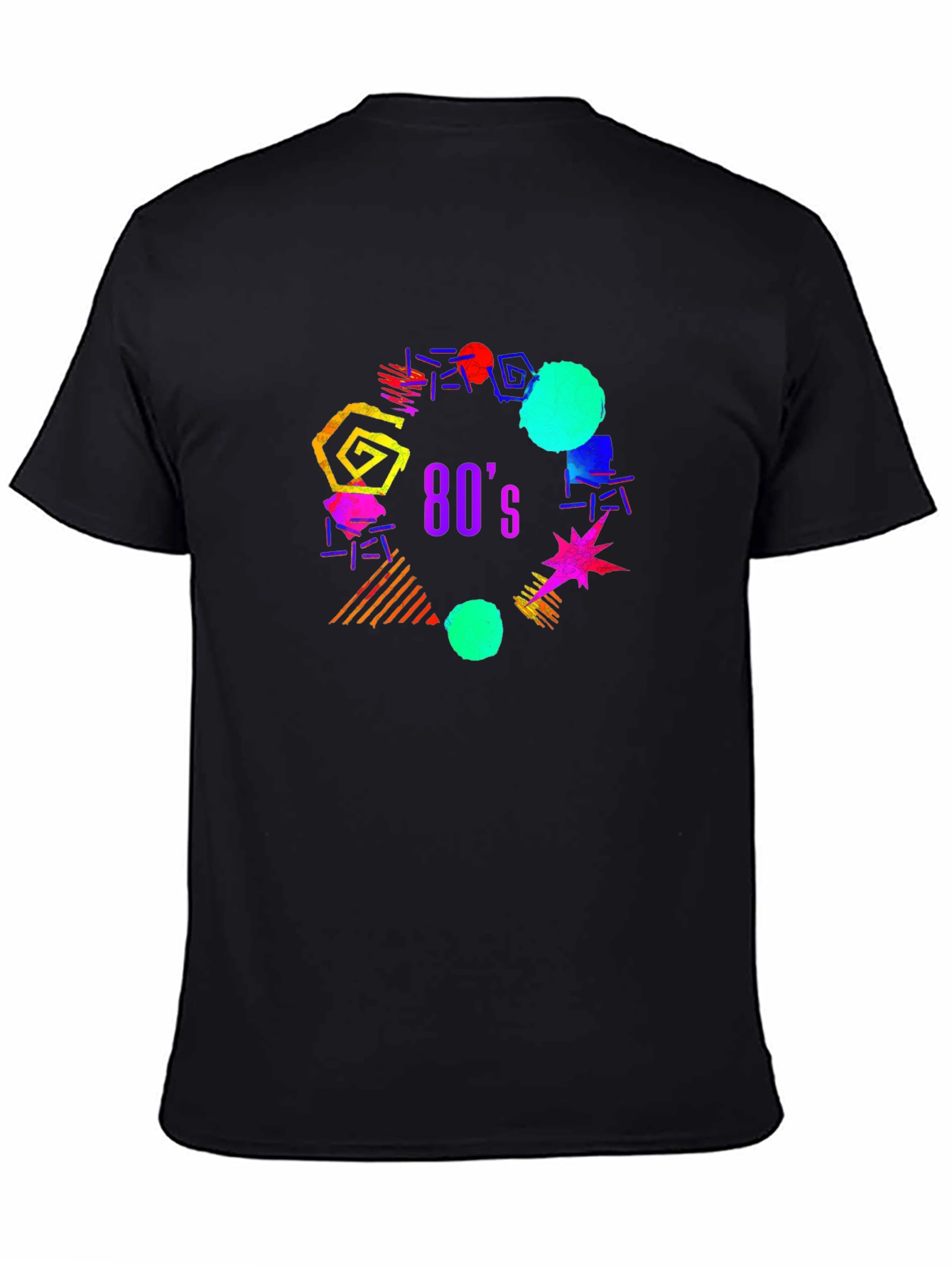 80s Retro Graphic T-Shirt - Black