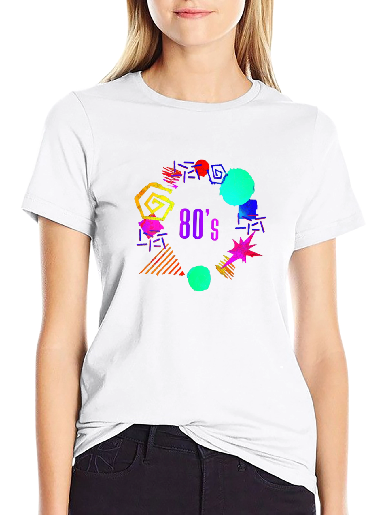 80s Retro Graphic T-Shirt - Black