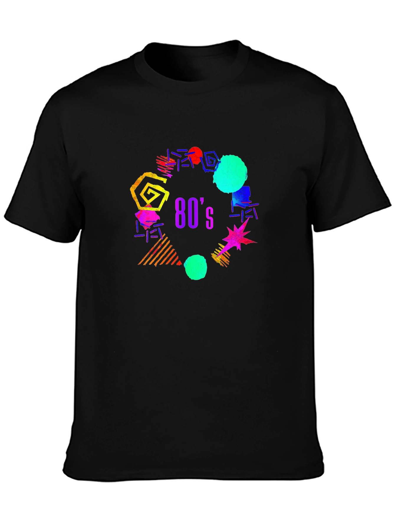 80s Retro Graphic T-Shirt - Black