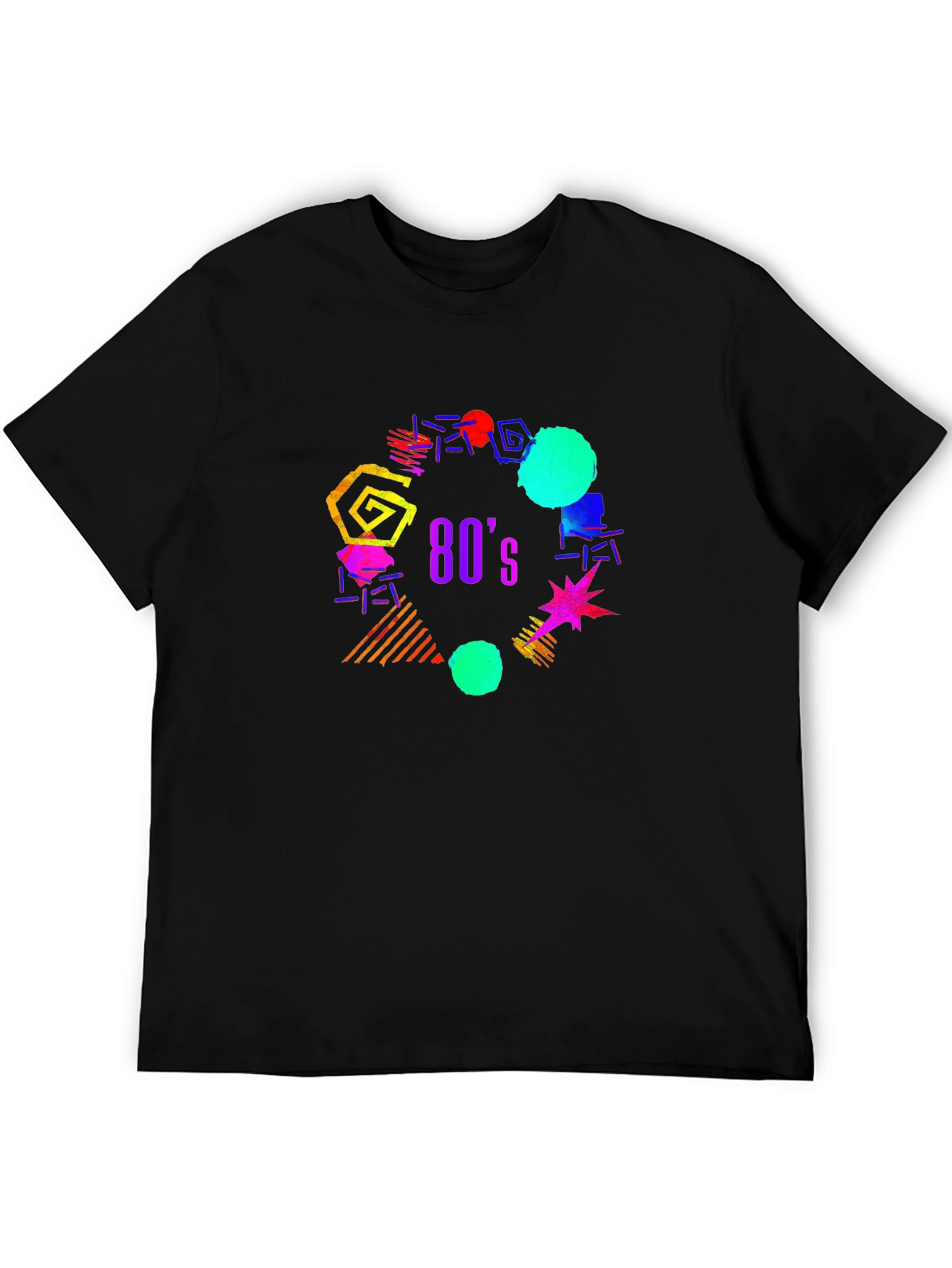 80s Retro Graphic T-Shirt - Black