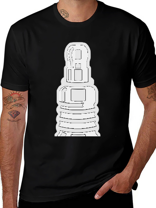 Abstract White Shape on Black Unisex T-Shirt