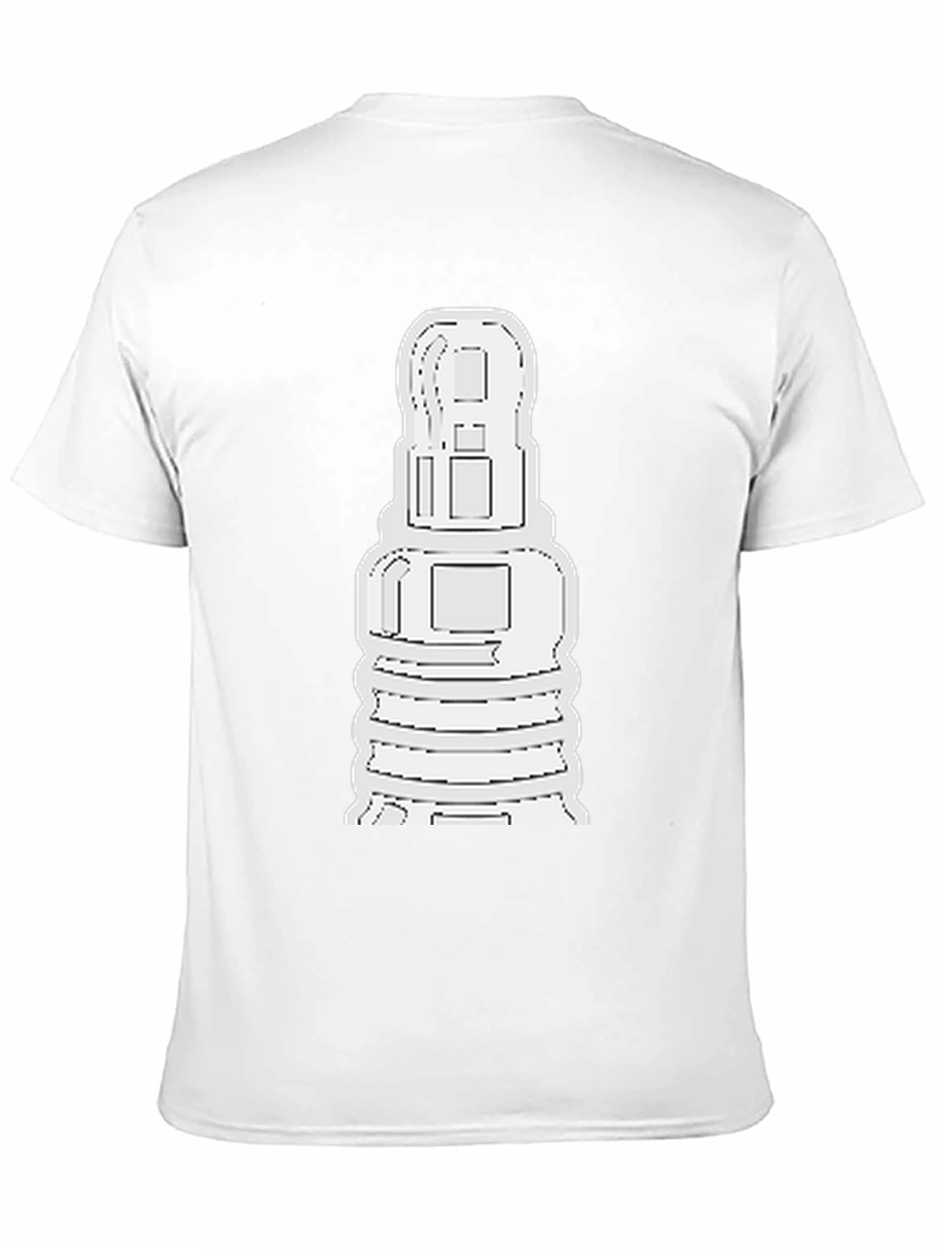 Abstract White Shape on Black Unisex T-Shirt