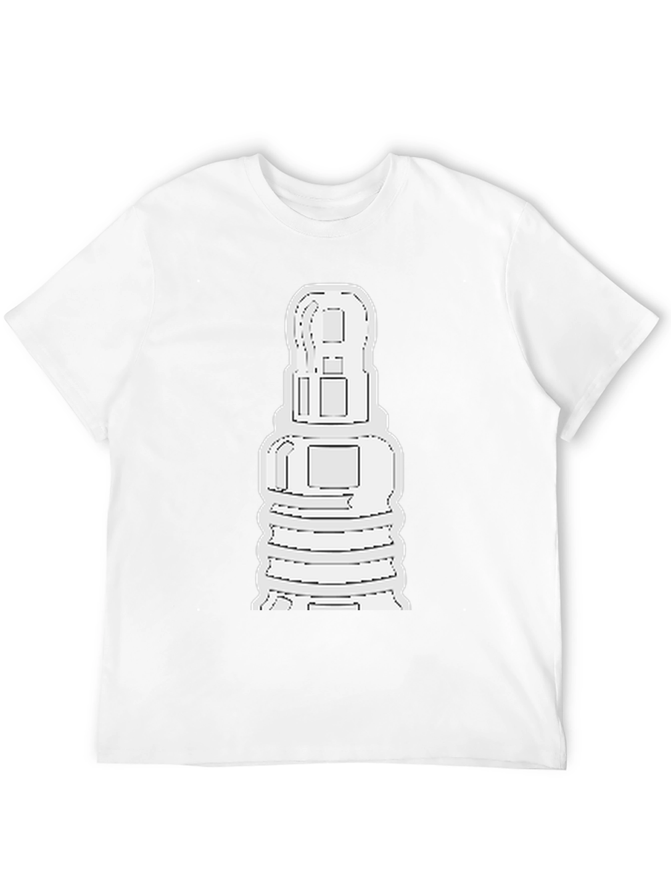 Abstract White Shape on Black Unisex T-Shirt