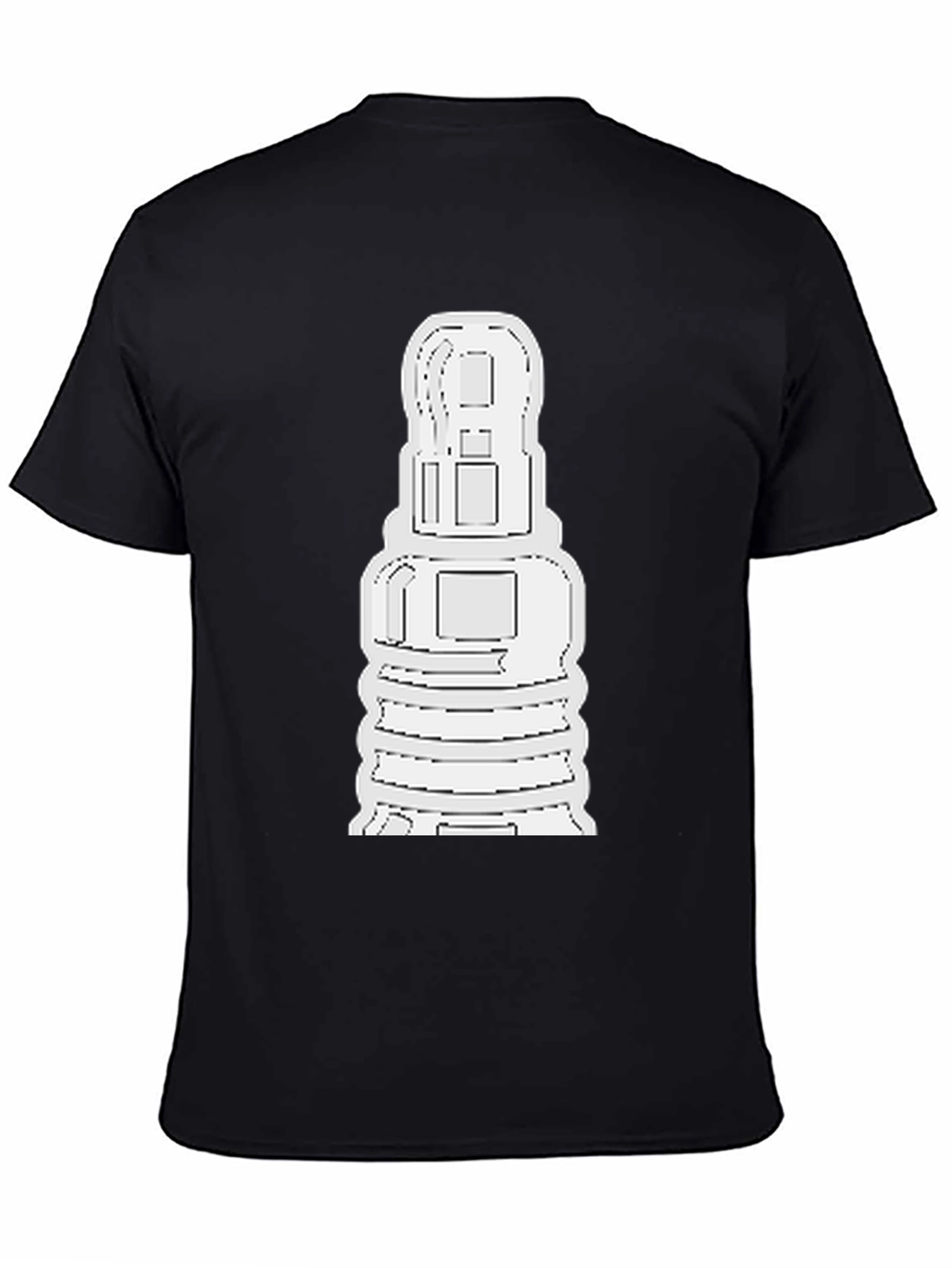 Abstract White Shape on Black Unisex T-Shirt