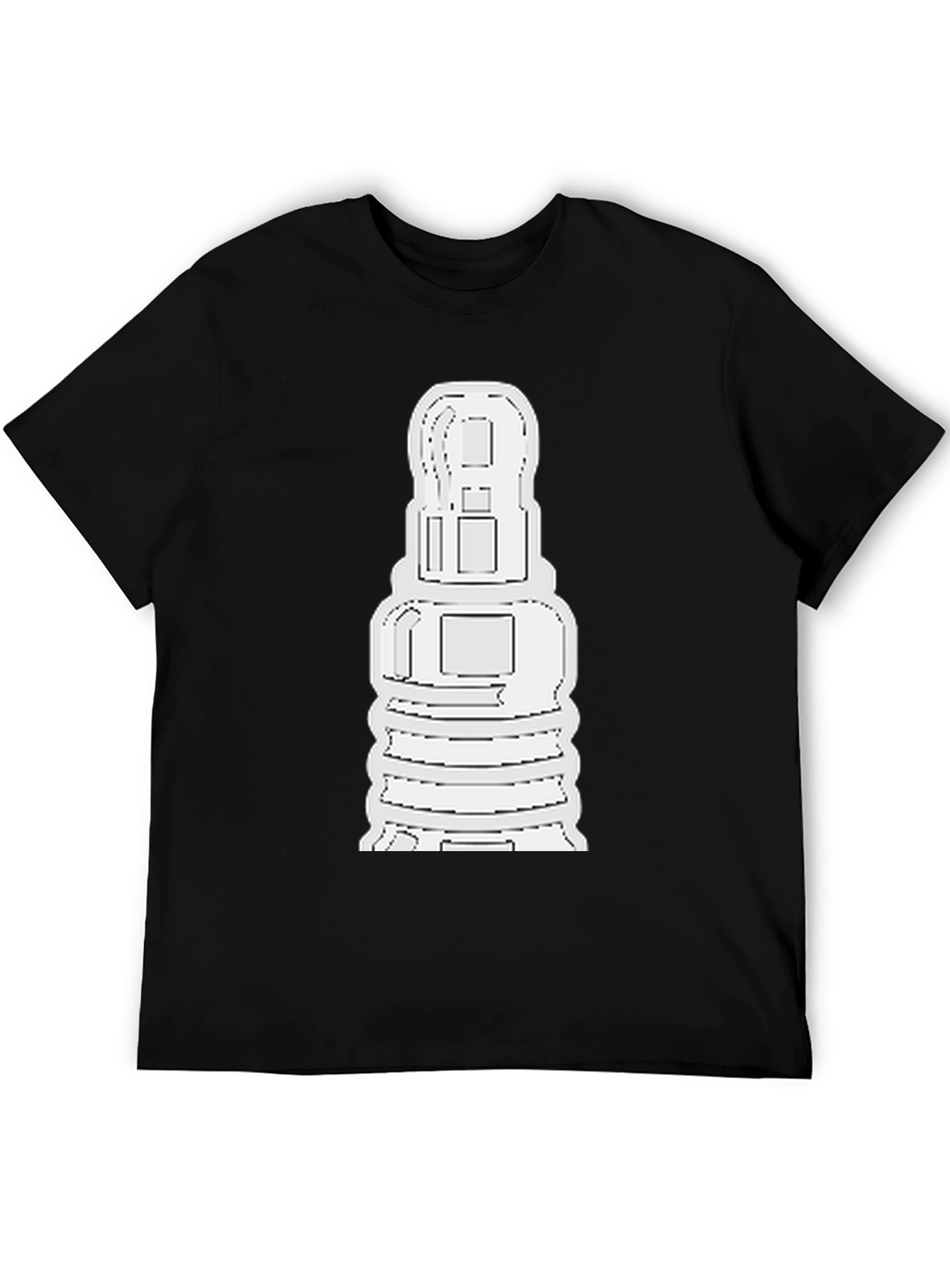 Abstract White Shape on Black Unisex T-Shirt