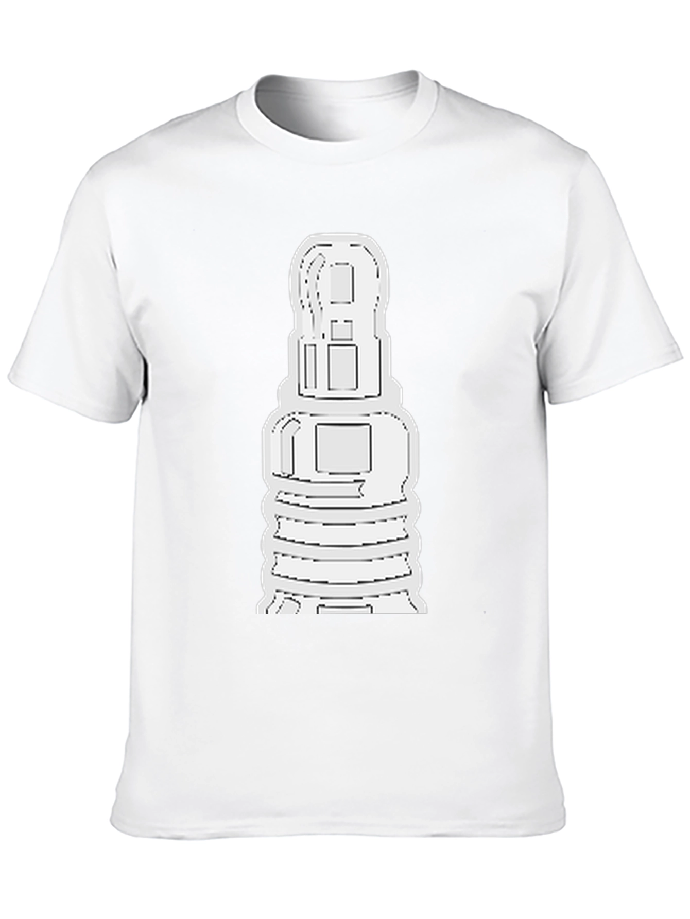 Abstract White Shape on Black Unisex T-Shirt