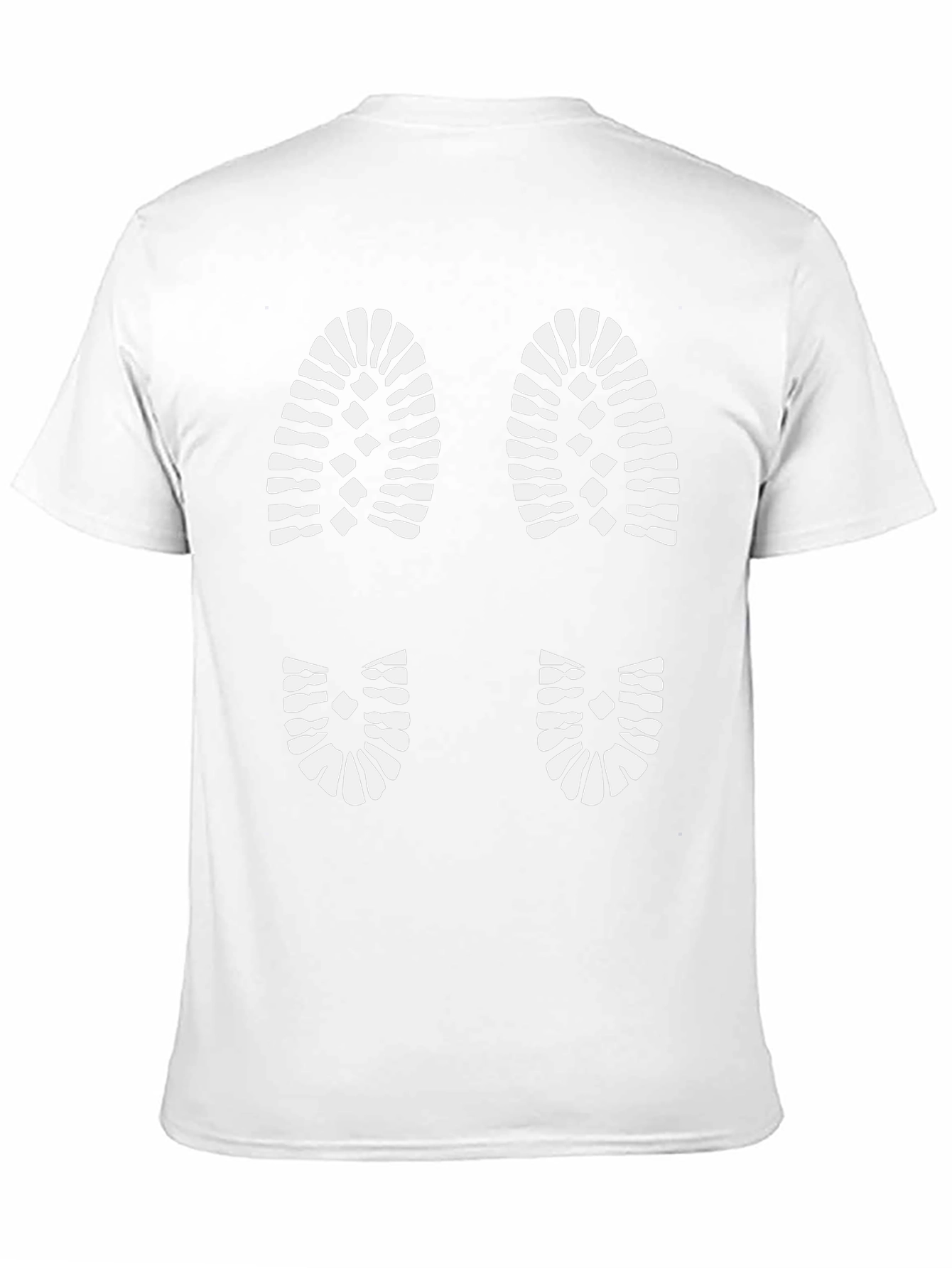 Black T-Shirt with Footprint Design