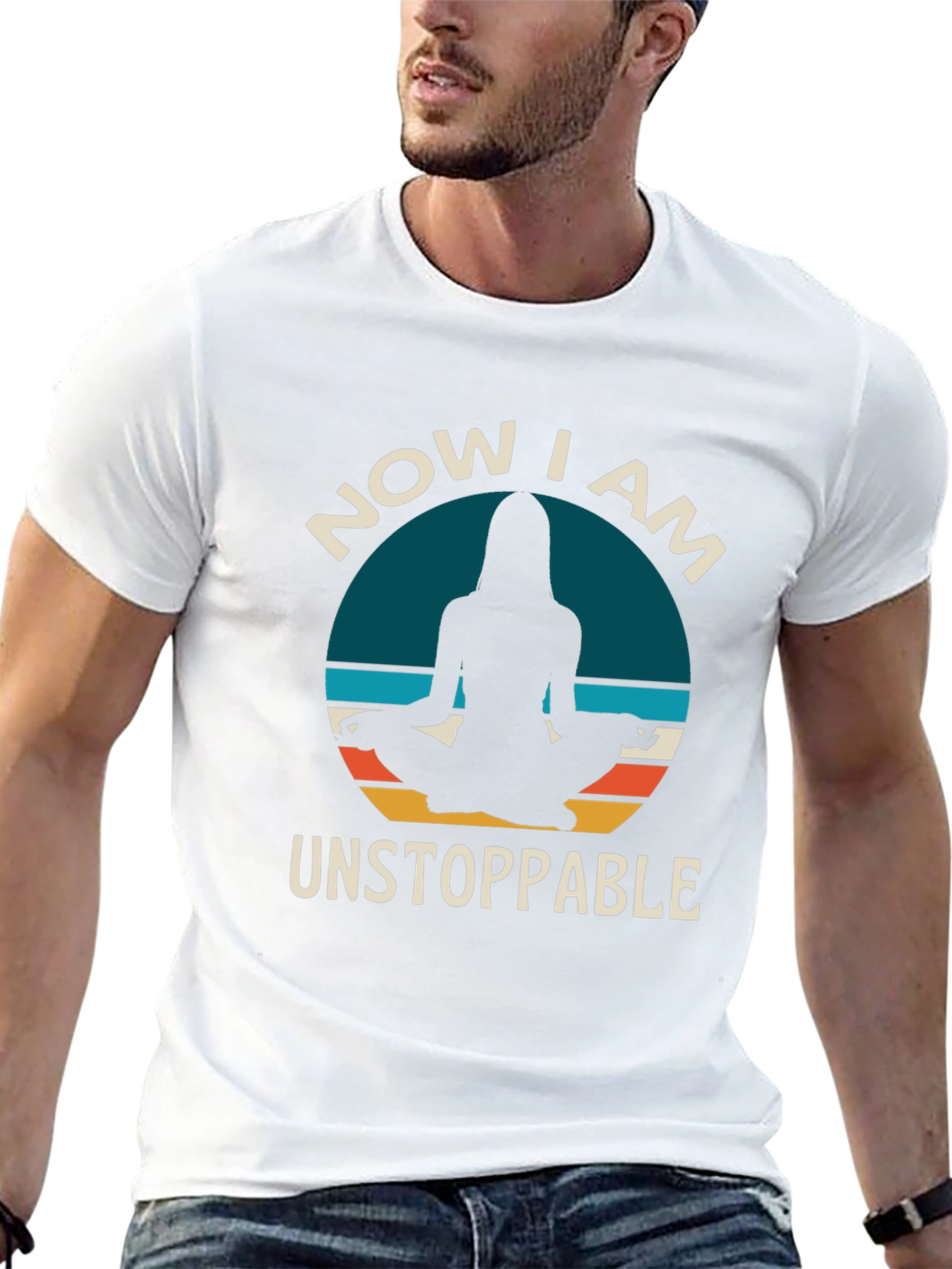 Unstoppable Yoga T-Shirt - Meditating Silhouette Design
