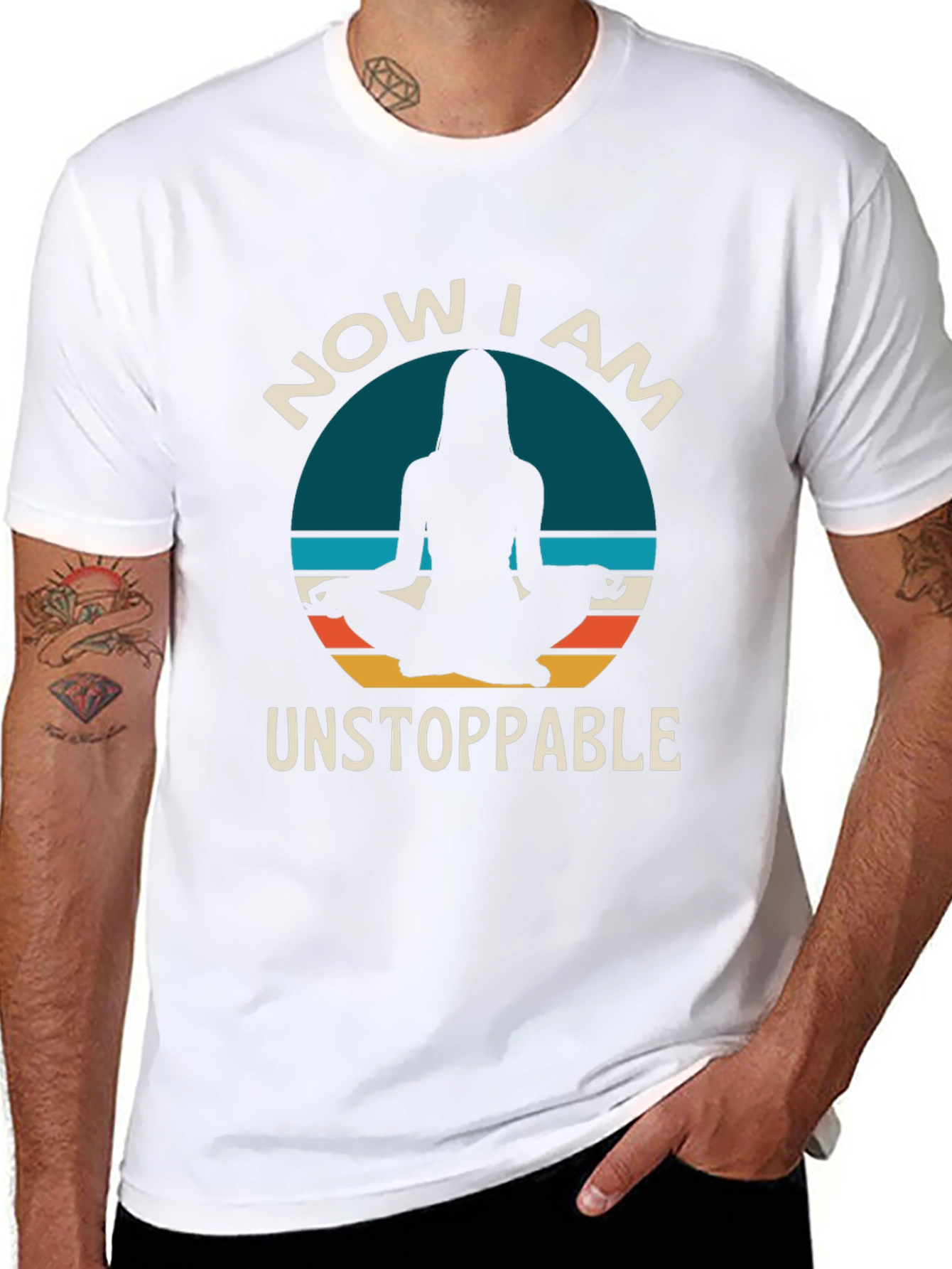 Unstoppable Yoga T-Shirt - Meditating Silhouette Design