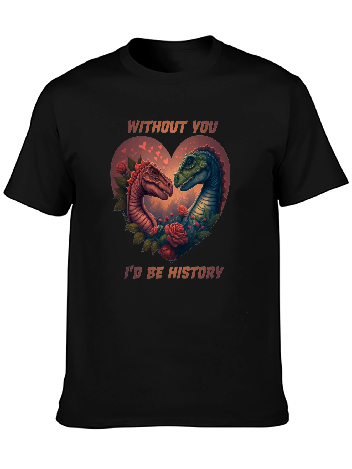Dinosaur Love Story Valentines Day T-Shirt