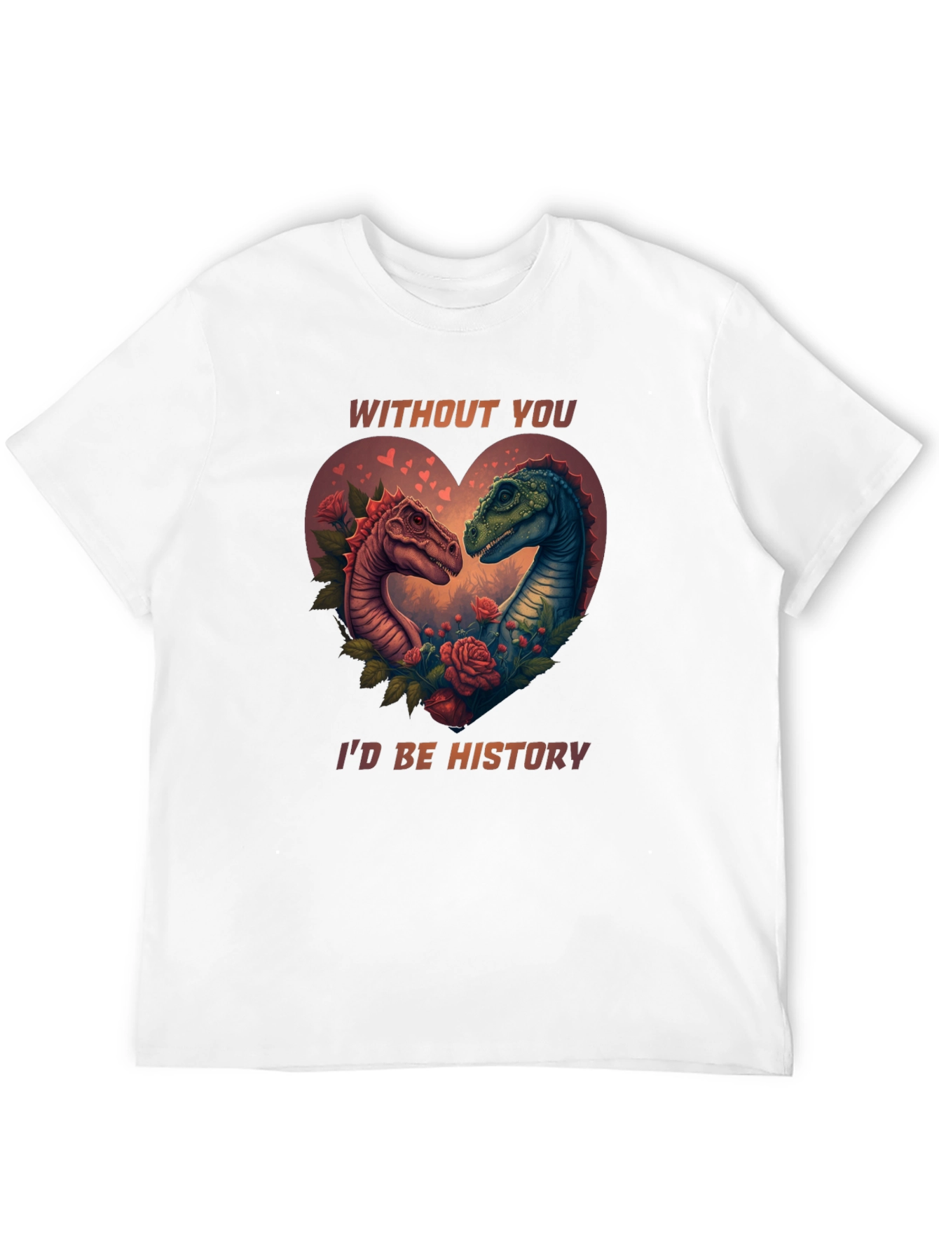 Dinosaur Love Story Valentines Day T-Shirt