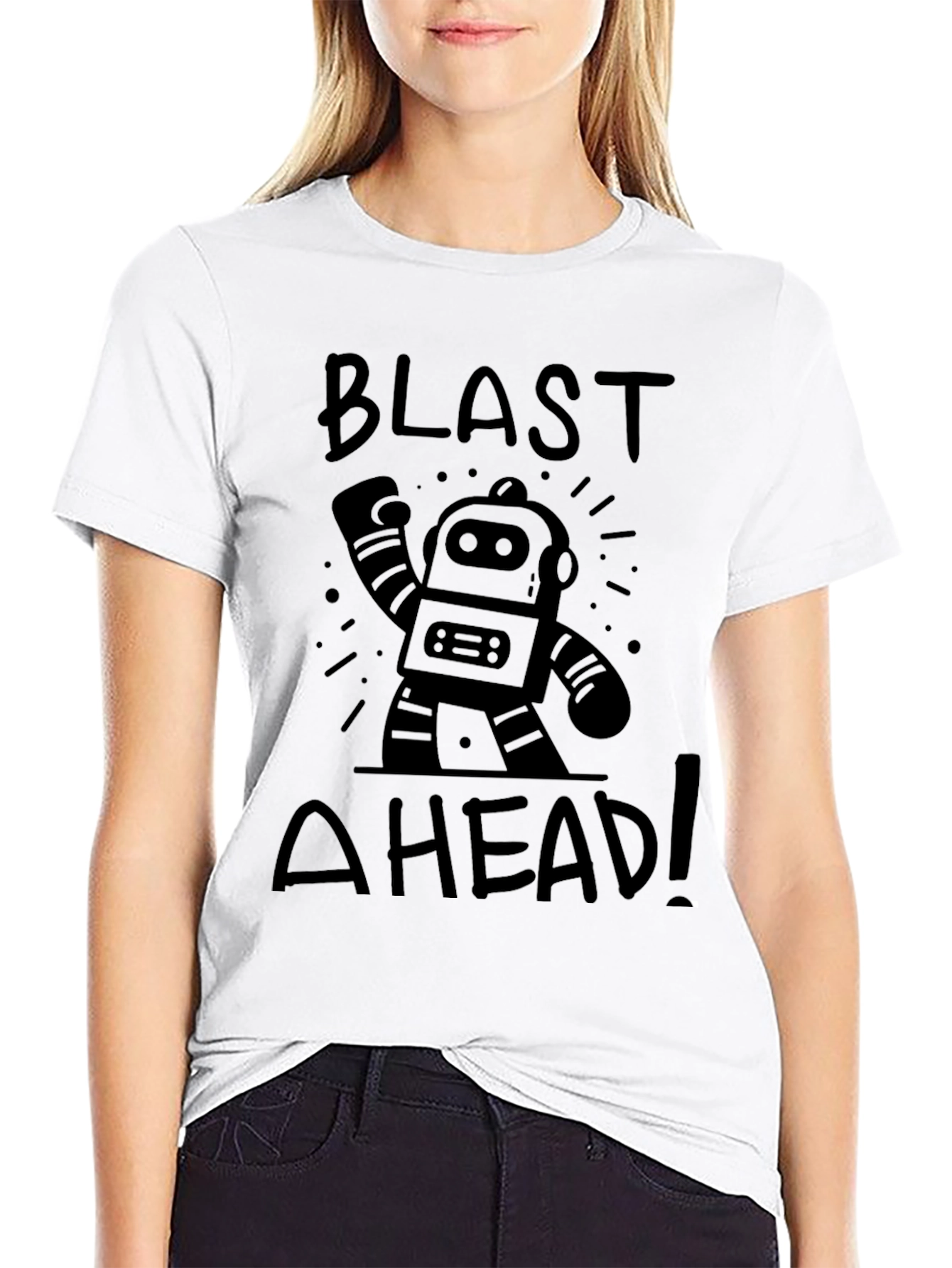 Blast Ahead Robot Graphic T-Shirt