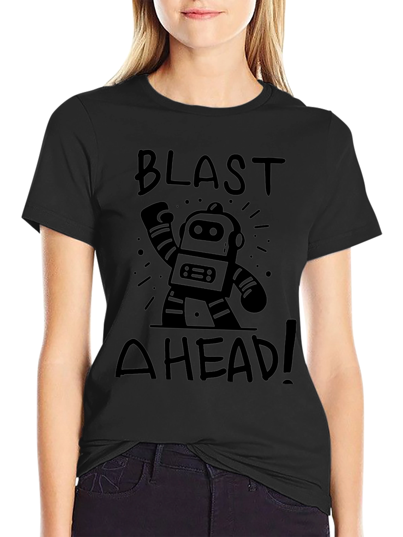 Blast Ahead Robot Graphic T-Shirt
