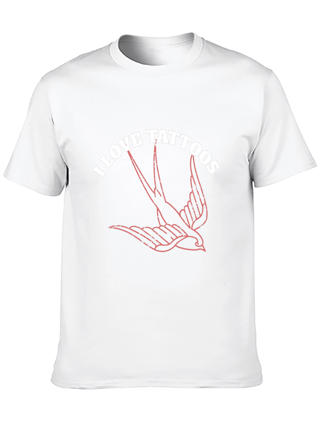 I Love Tattoos Bird Graphic Black T-Shirt