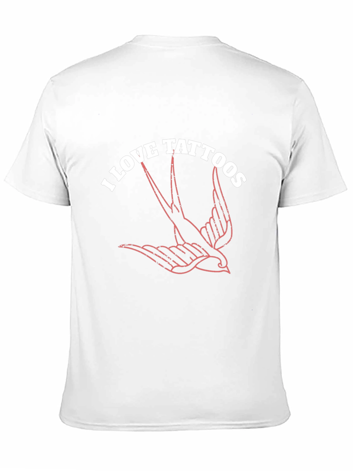 I Love Tattoos Bird Graphic Black T-Shirt