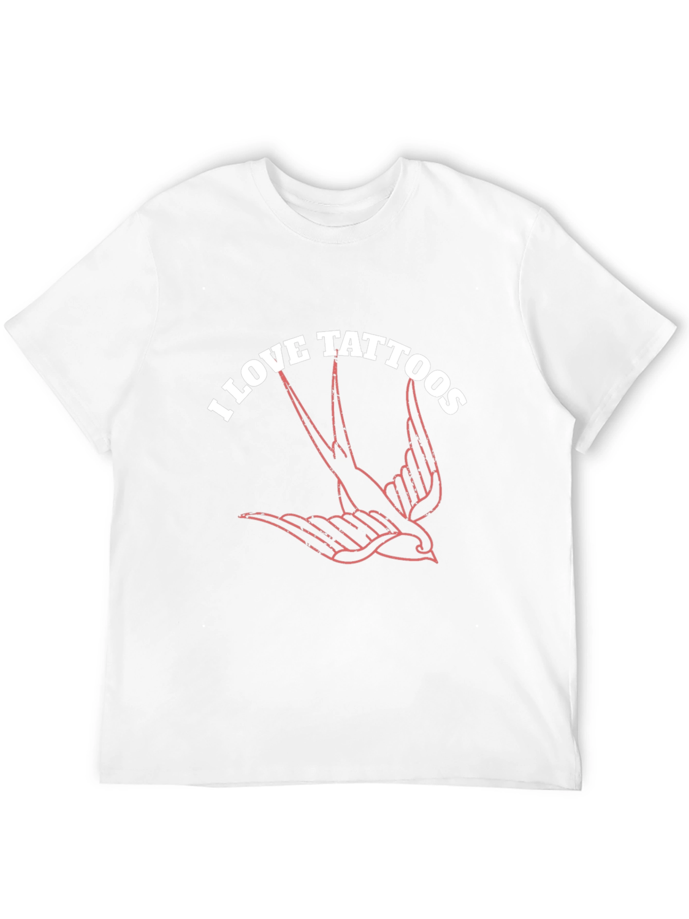 I Love Tattoos Bird Graphic Black T-Shirt