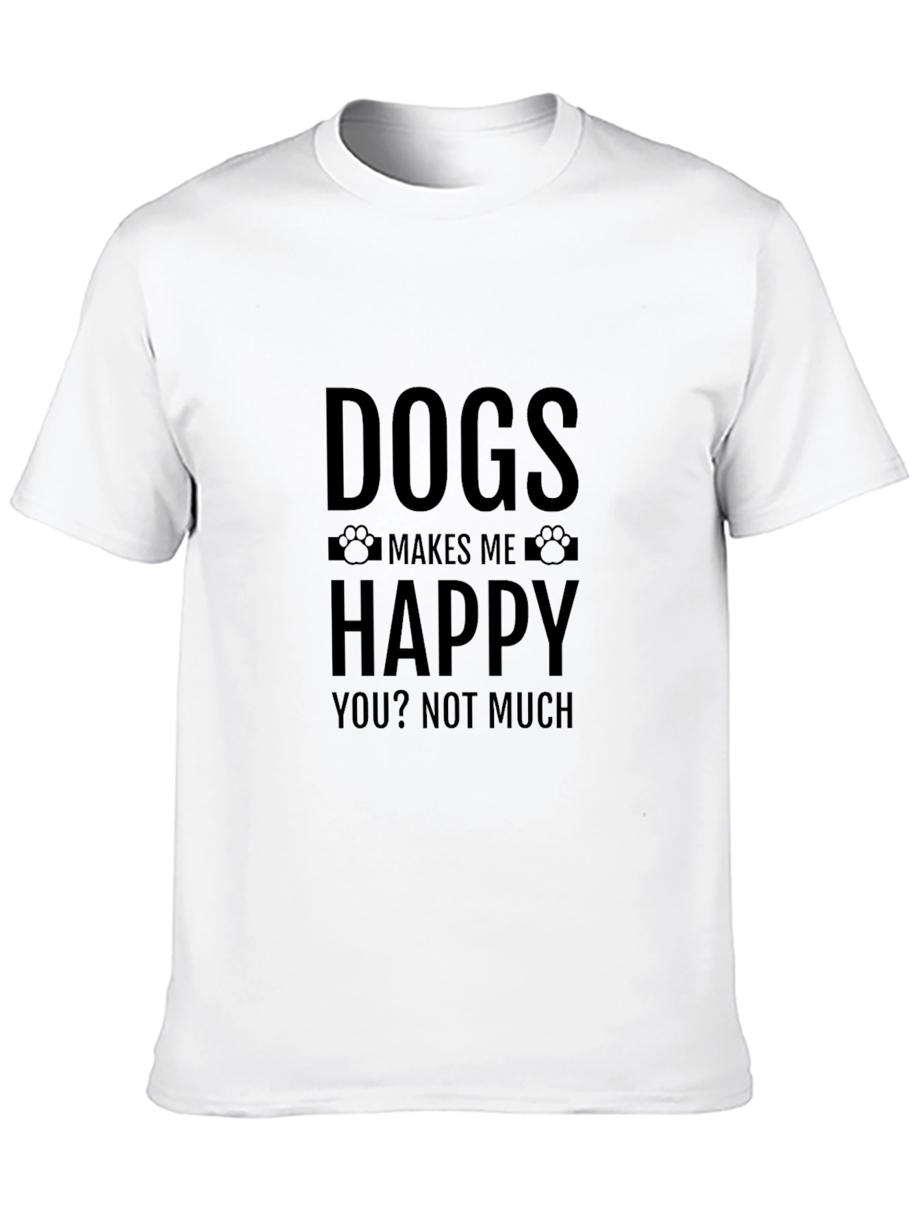 Dogs Make Me Happy Graphic Tee - Black