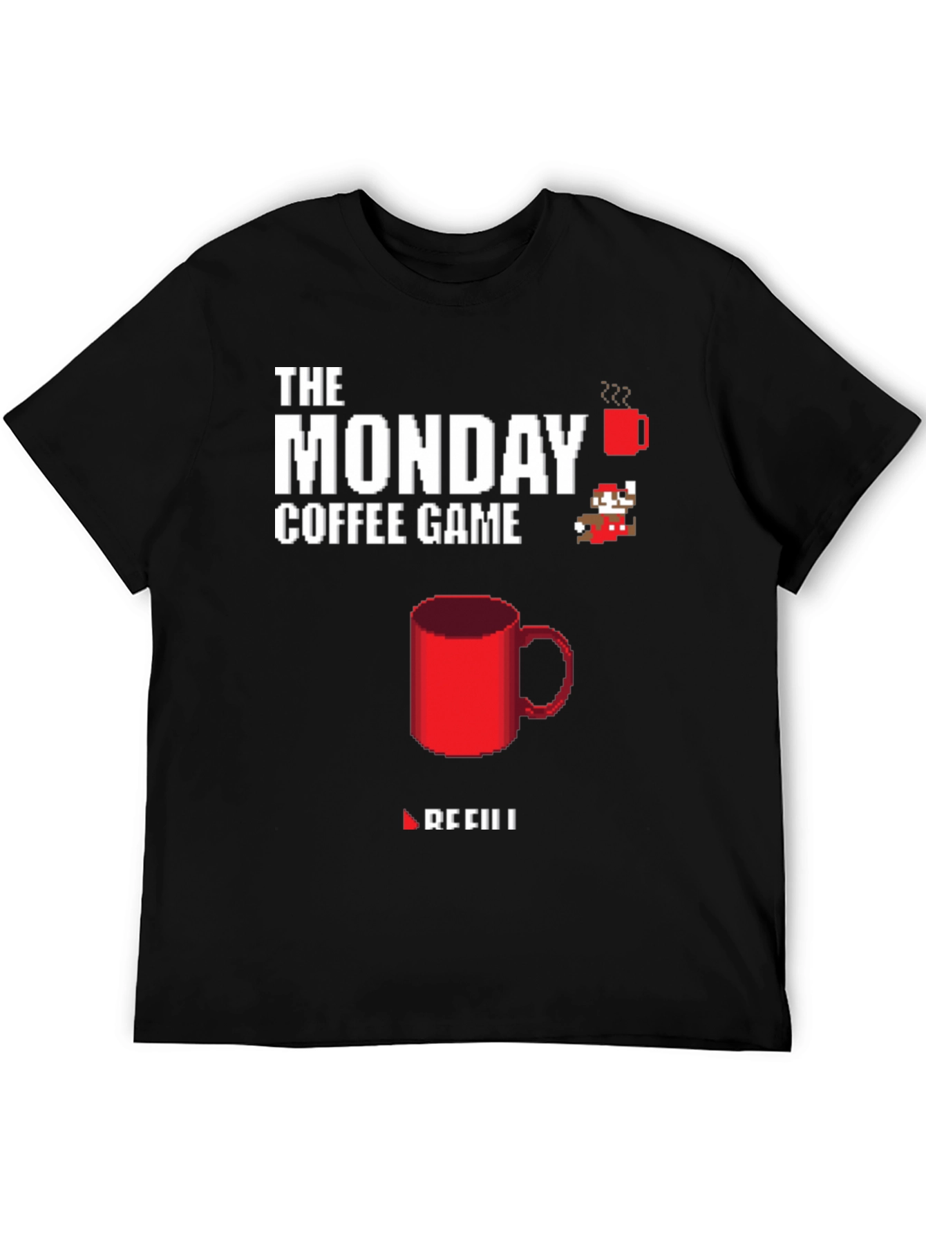 The Monday Coffee Game T-Shirt - Pixel Art Style