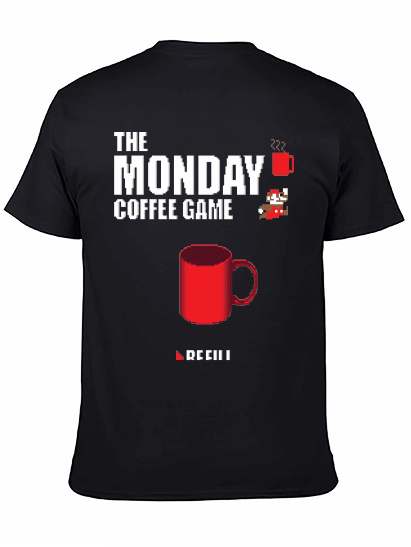 The Monday Coffee Game T-Shirt - Pixel Art Style