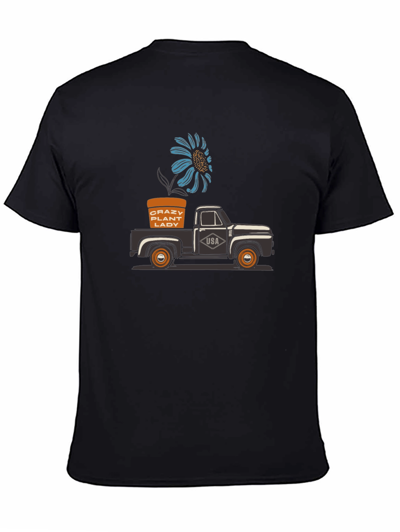 Crazy Plant Lady Truck T-Shirt - Black