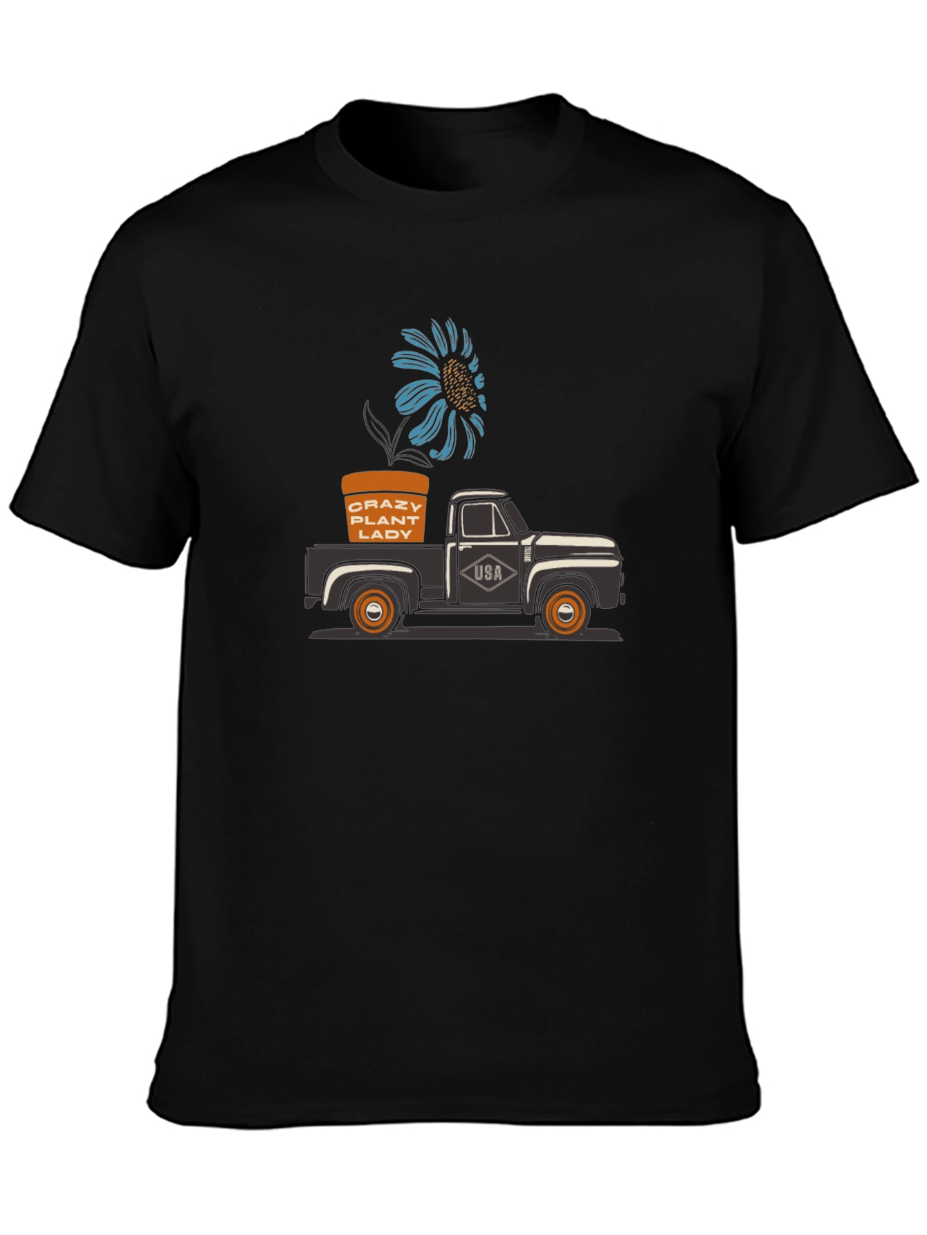 Crazy Plant Lady Truck T-Shirt - Black