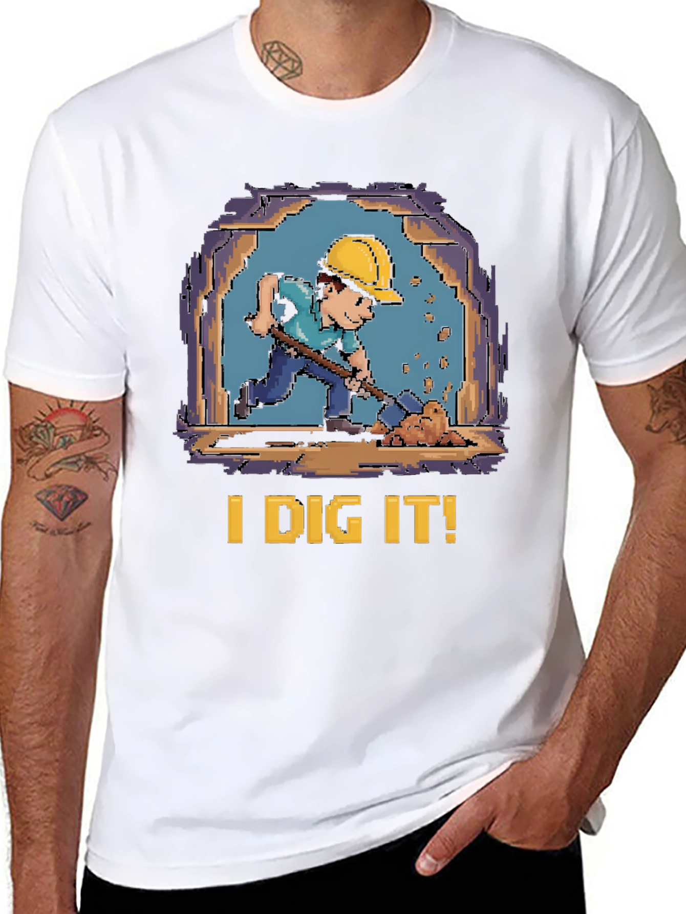 I Dig It! Retro Pixel Art T-Shirt