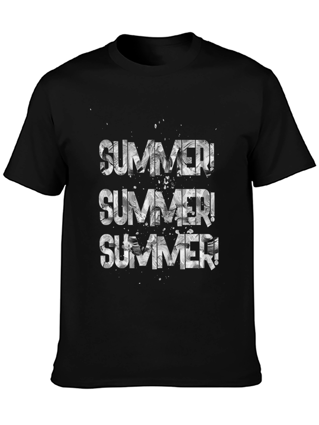 Summer Graphic Print Black T-Shirt