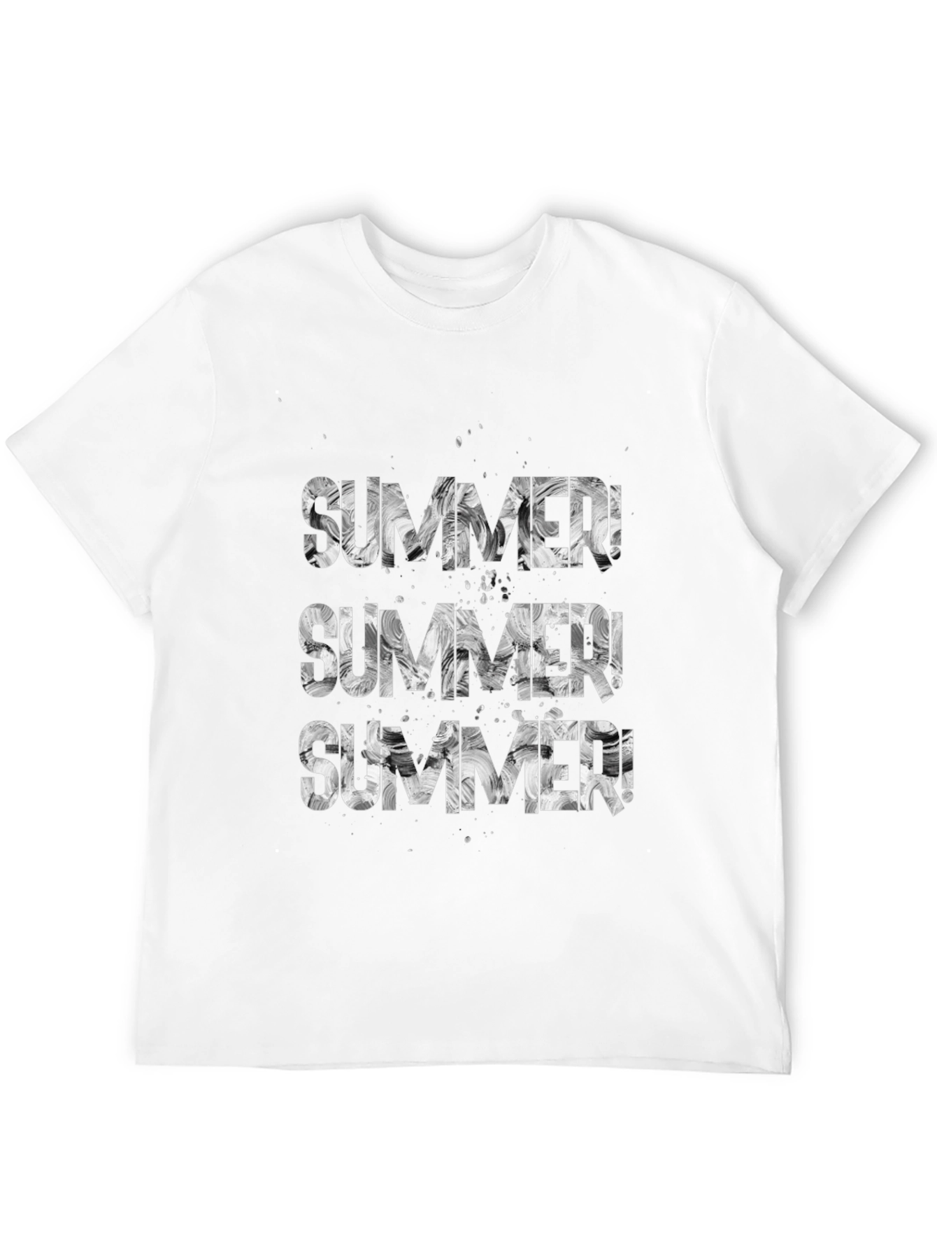 Summer Graphic Print Black T-Shirt