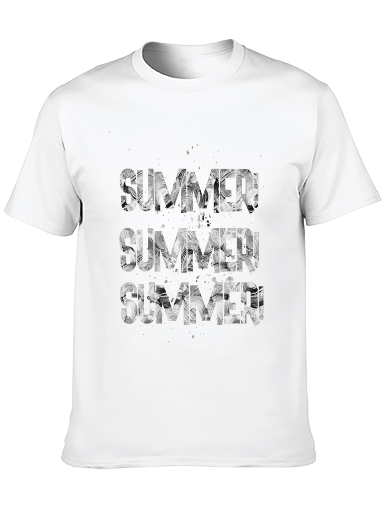 Summer Graphic Print Black T-Shirt