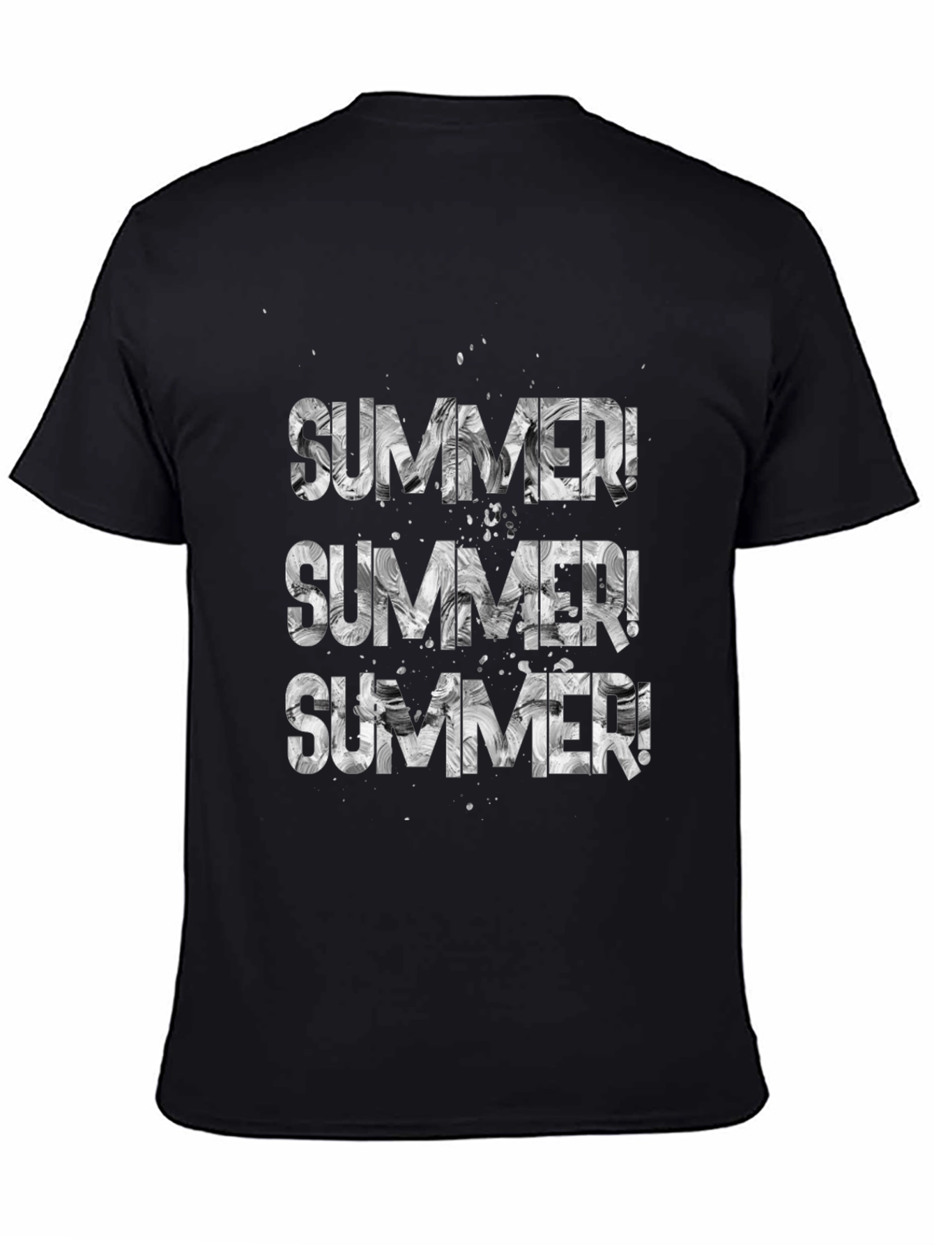 Summer Graphic Print Black T-Shirt