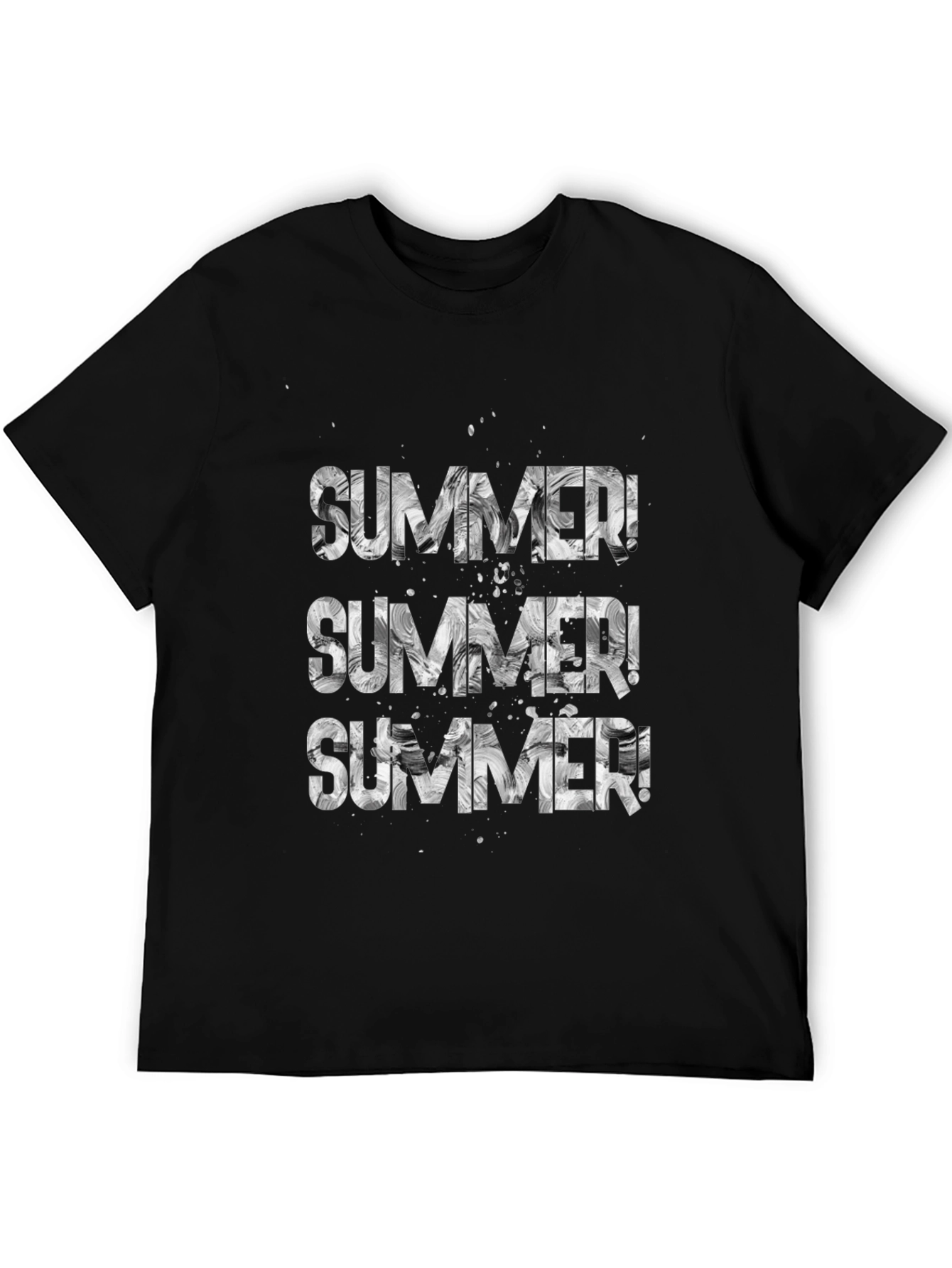 Summer Graphic Print Black T-Shirt
