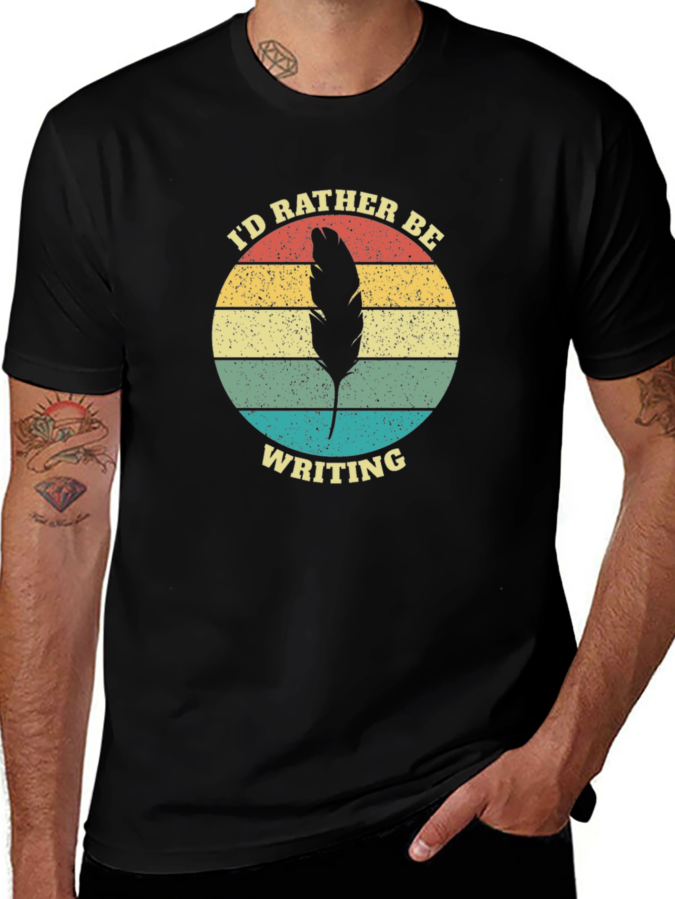 Id Rather Be Writing Retro Graphic T-Shirt