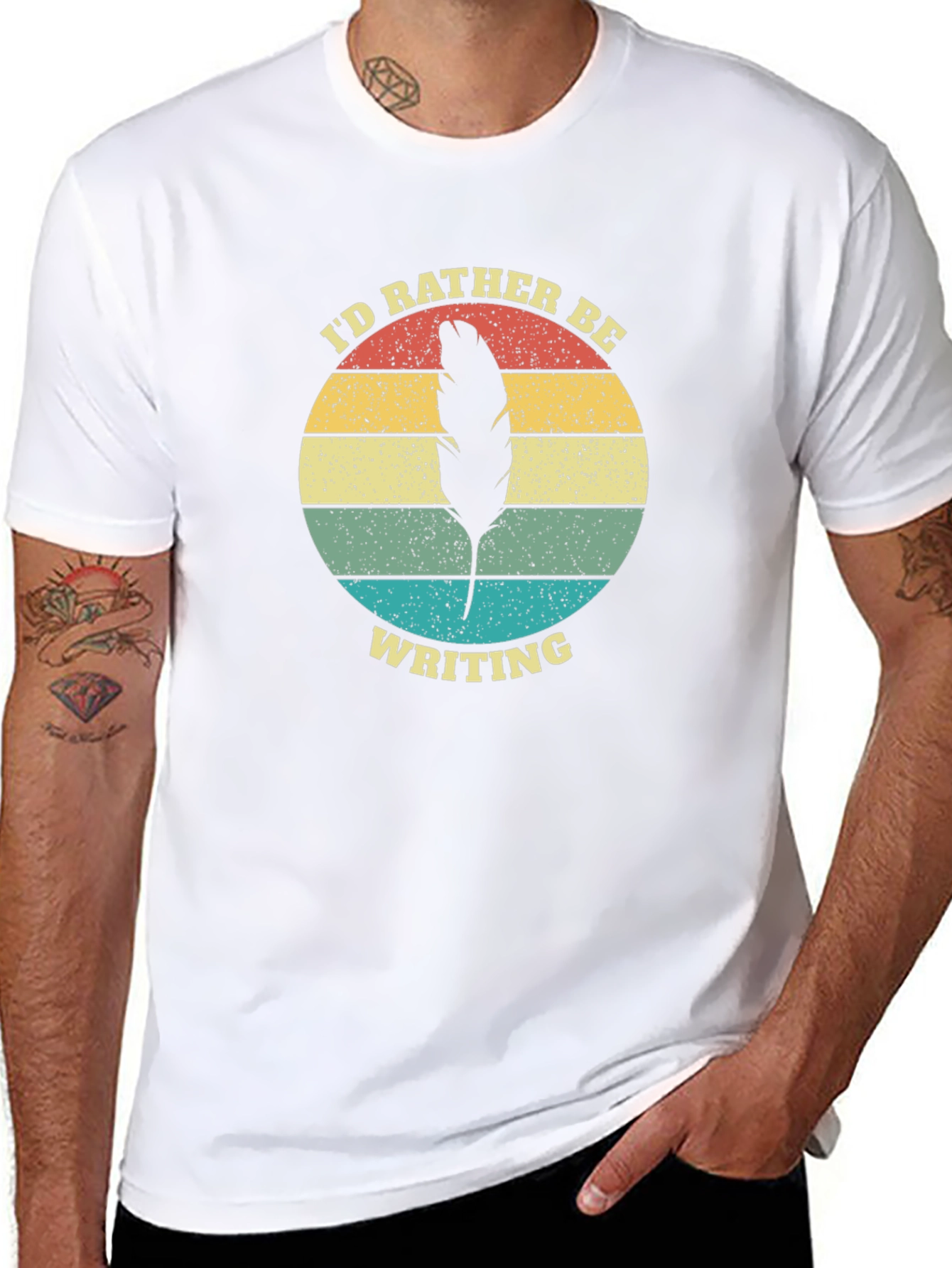 Id Rather Be Writing Retro Graphic T-Shirt