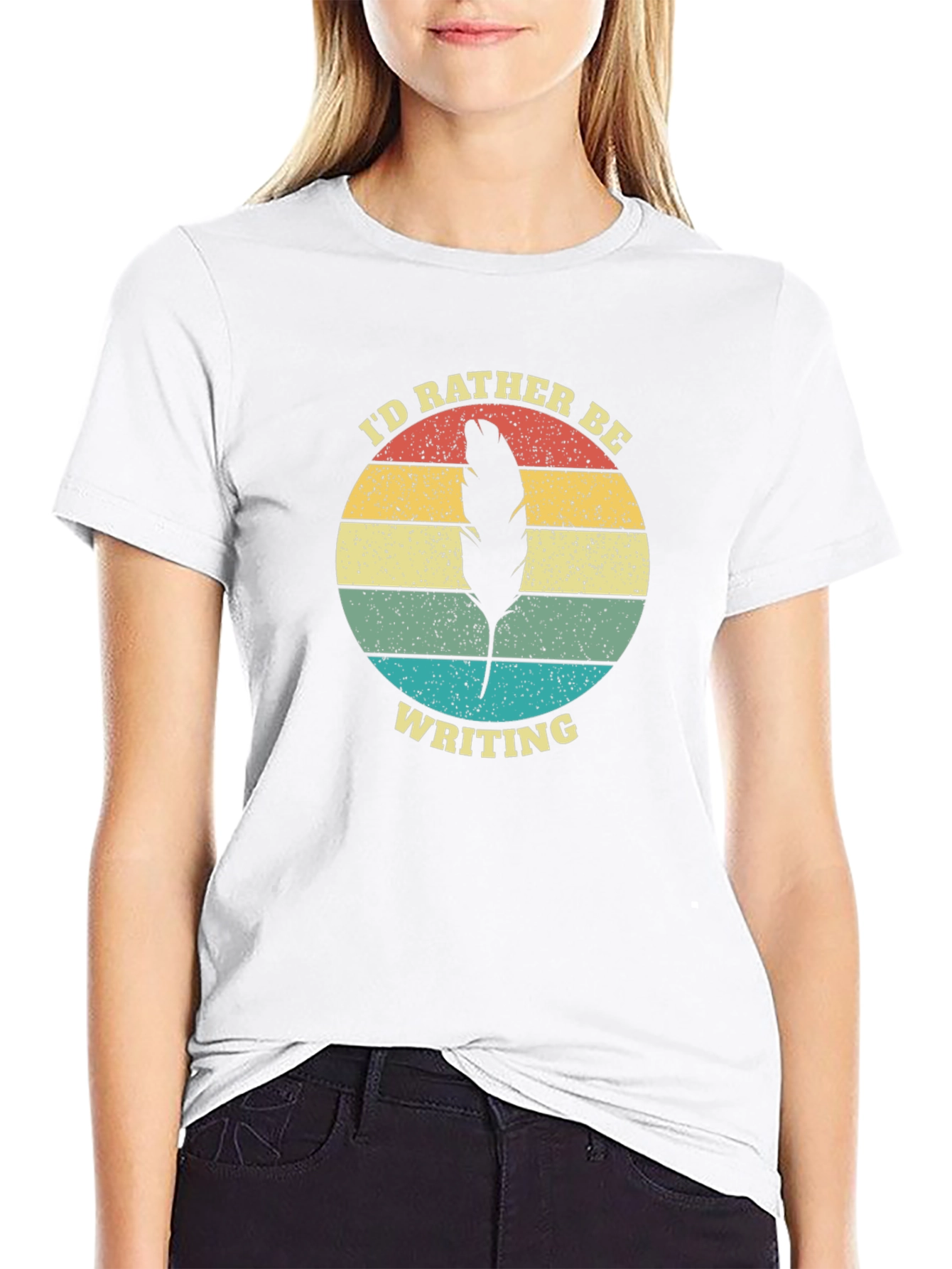 Id Rather Be Writing Retro Graphic T-Shirt