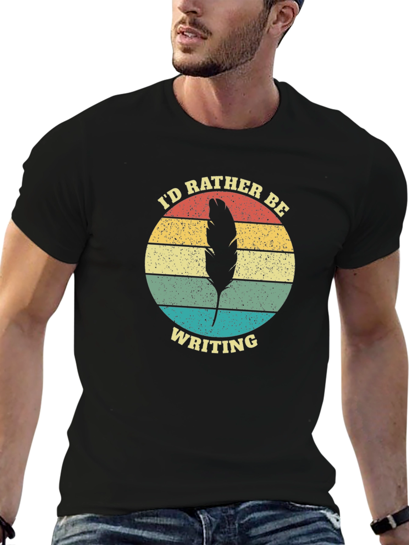 Id Rather Be Writing Retro Graphic T-Shirt