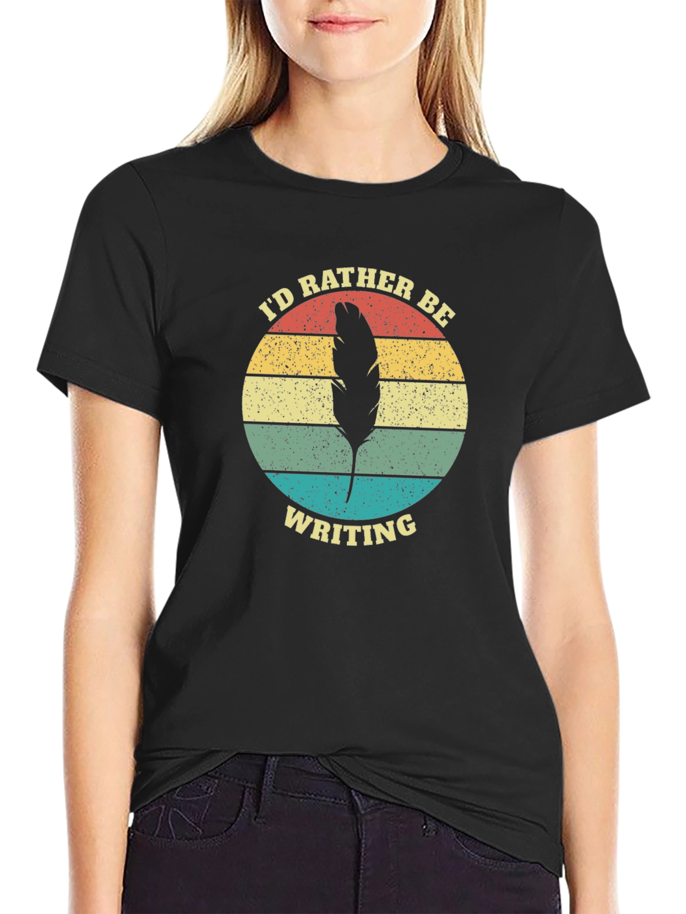 Id Rather Be Writing Retro Graphic T-Shirt