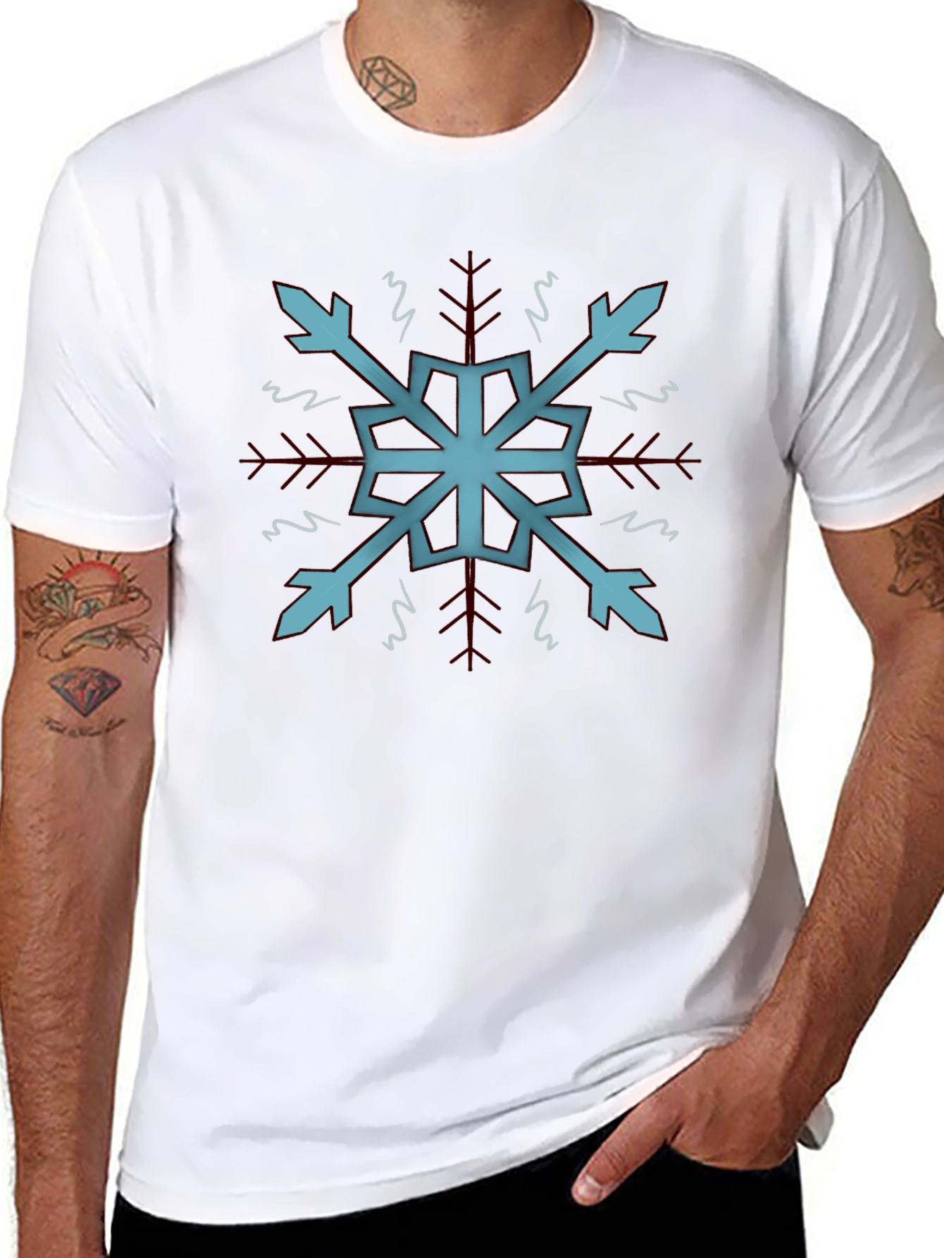 Cool Snowflake Graphic Tee - Soft Black Cotton
