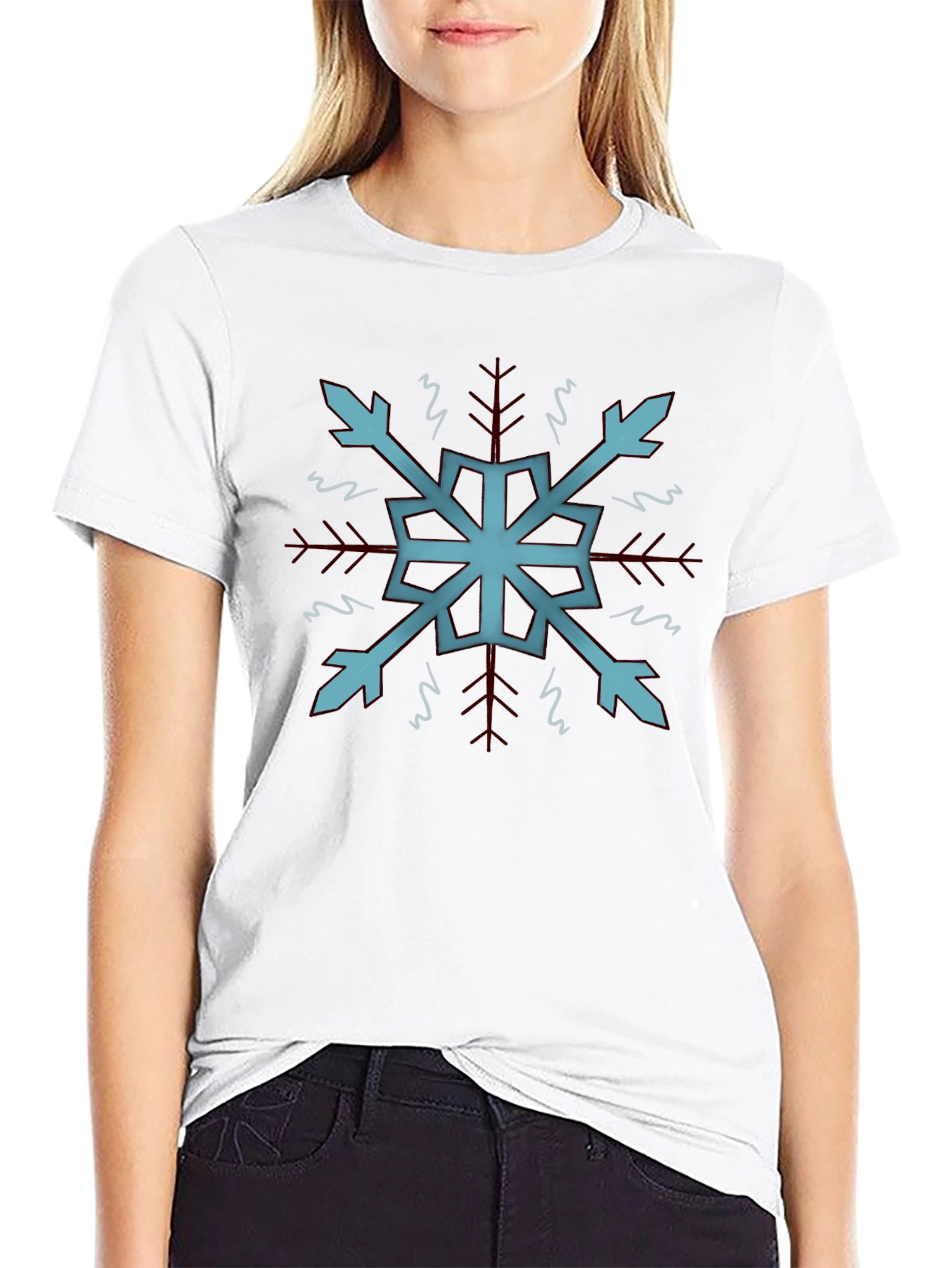 Cool Snowflake Graphic Tee - Soft Black Cotton