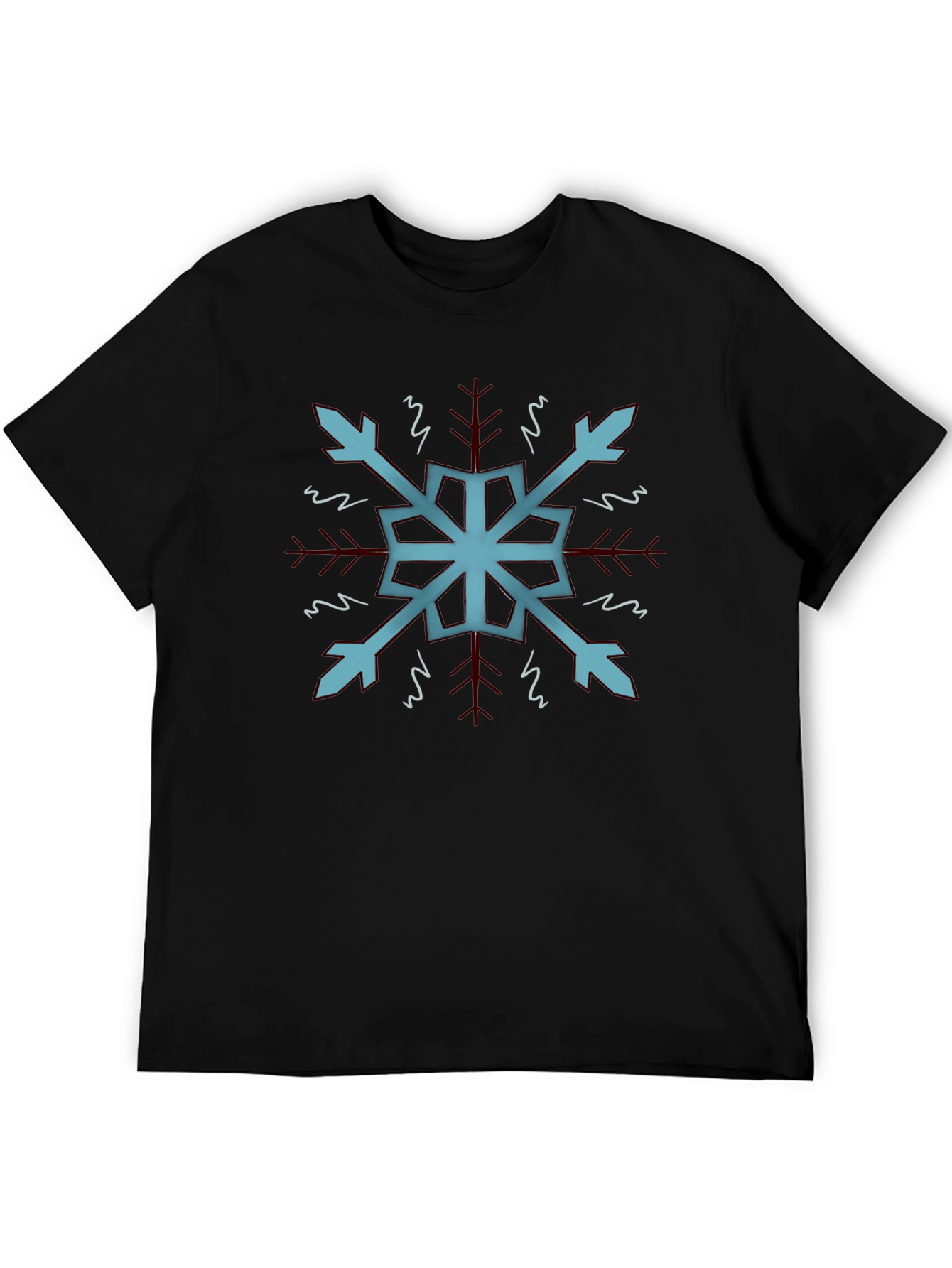 Cool Snowflake Graphic Tee - Soft Black Cotton