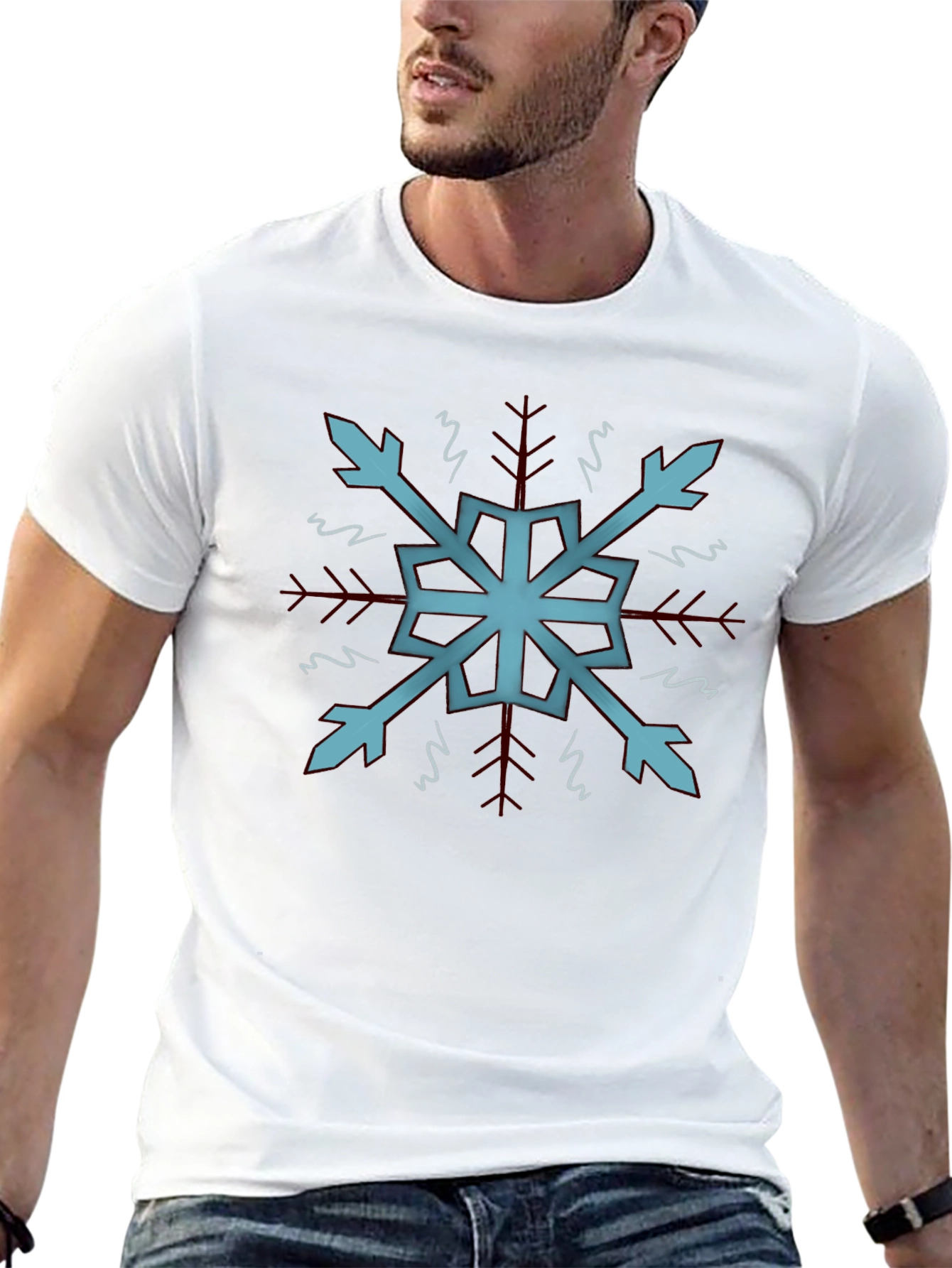 Cool Snowflake Graphic Tee - Soft Black Cotton