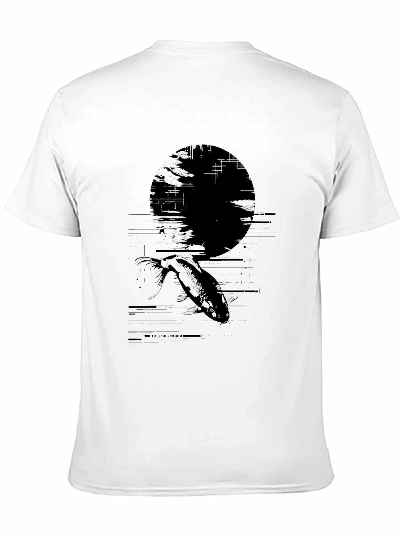 Black Graphic Tee - Fish Silhouette