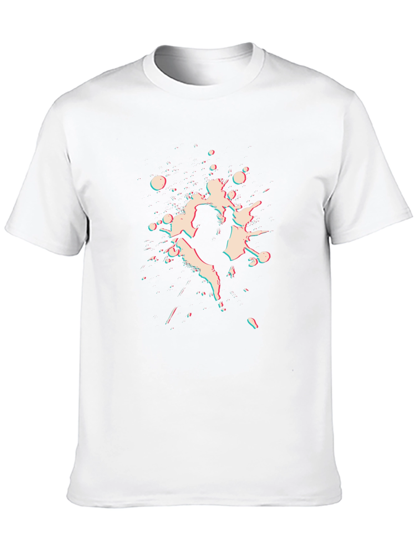 Mens Black Graphic Tee - Unique Horse Design