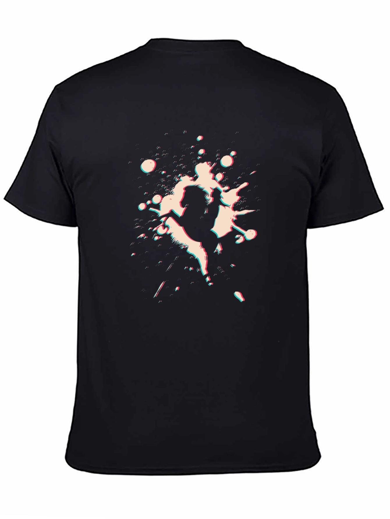 Mens Black Graphic Tee - Unique Horse Design