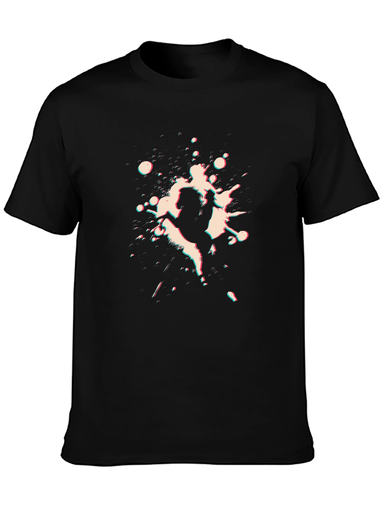 Mens Black Graphic Tee - Unique Horse Design